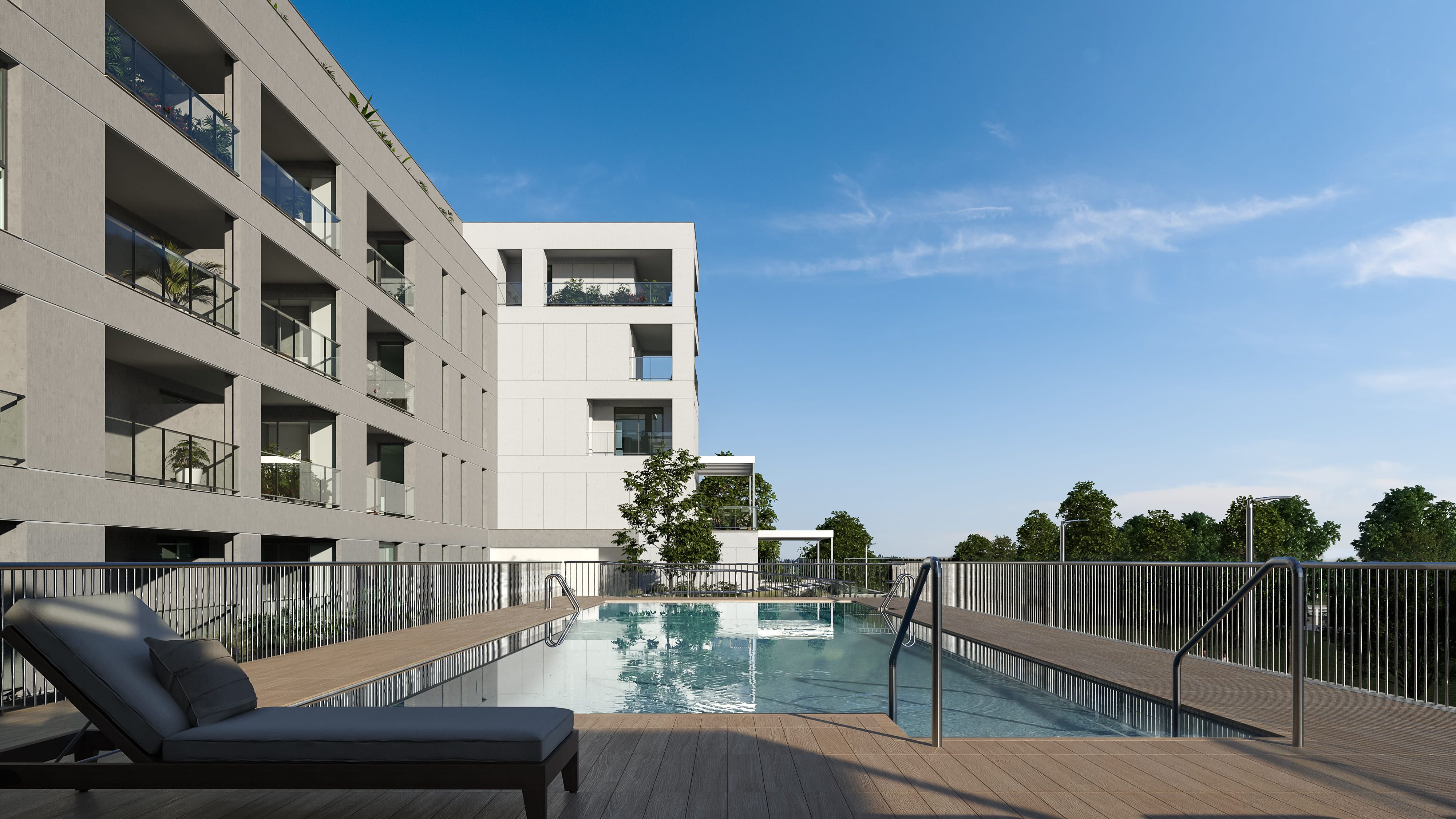 Swimming pool of Flat for sale in  Sevilla Capital  with Air Conditioner, Private garden and Terrace