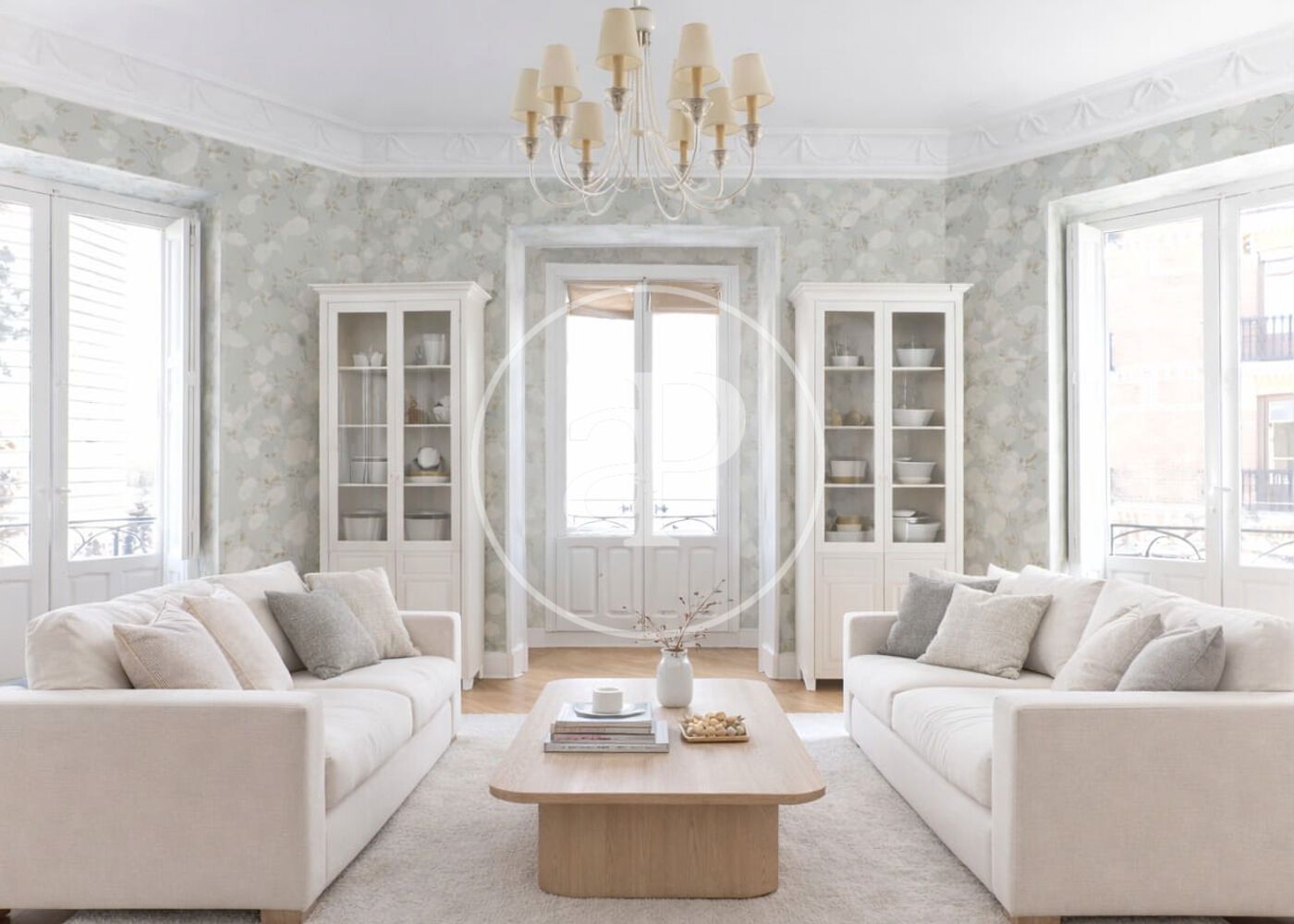 Sala d'estar de Pis de lloguer en  Madrid Capital amb Aire condicionat, Calefacció i Balcó