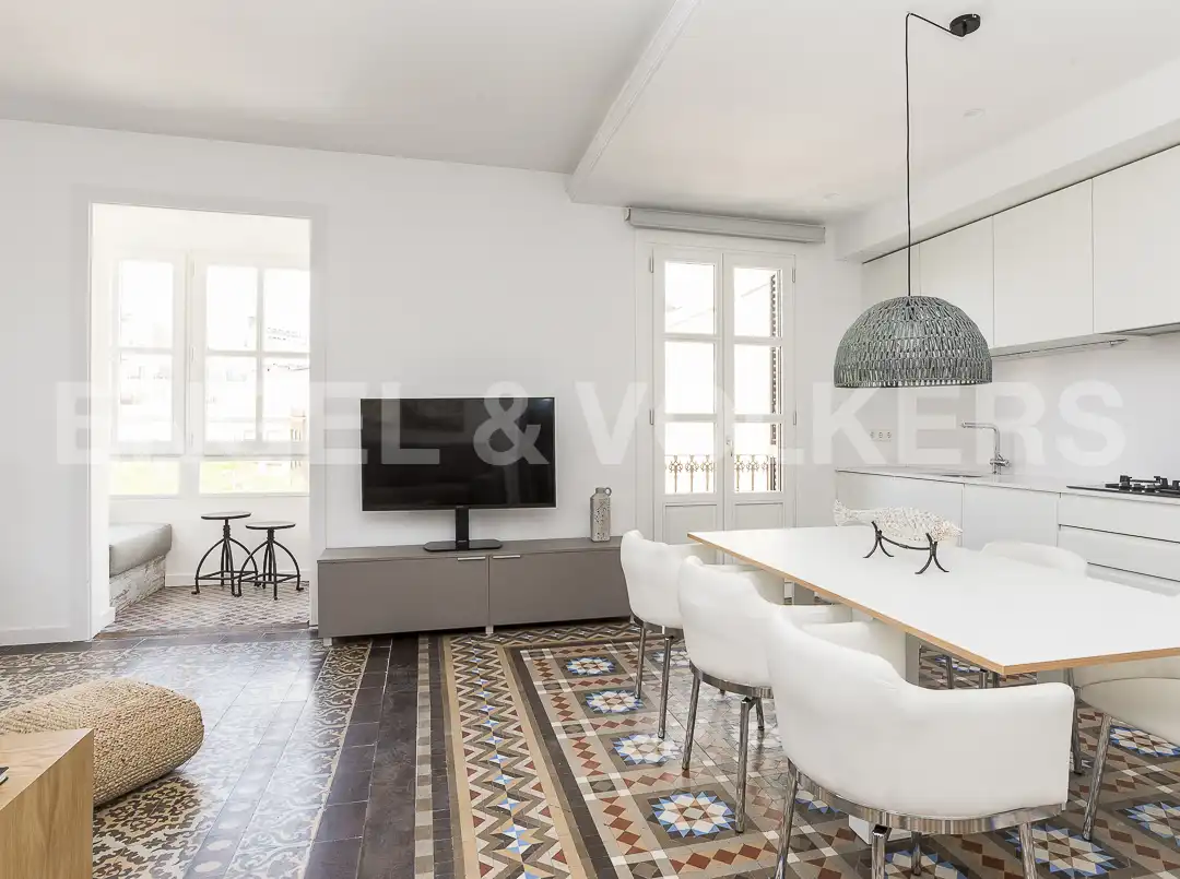 Sala d'estar de Pis de lloguer en Barcelona amb Aire condicionat, Calefacció i Parquet