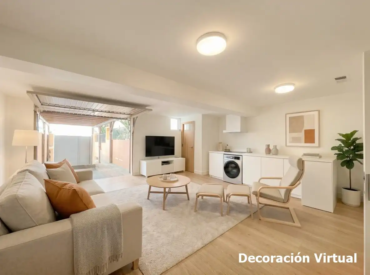 Sala d'estar de Casa adosada en venda en Alhaurín de la Torre amb Aire condicionat, Jardí privat i Parquet
