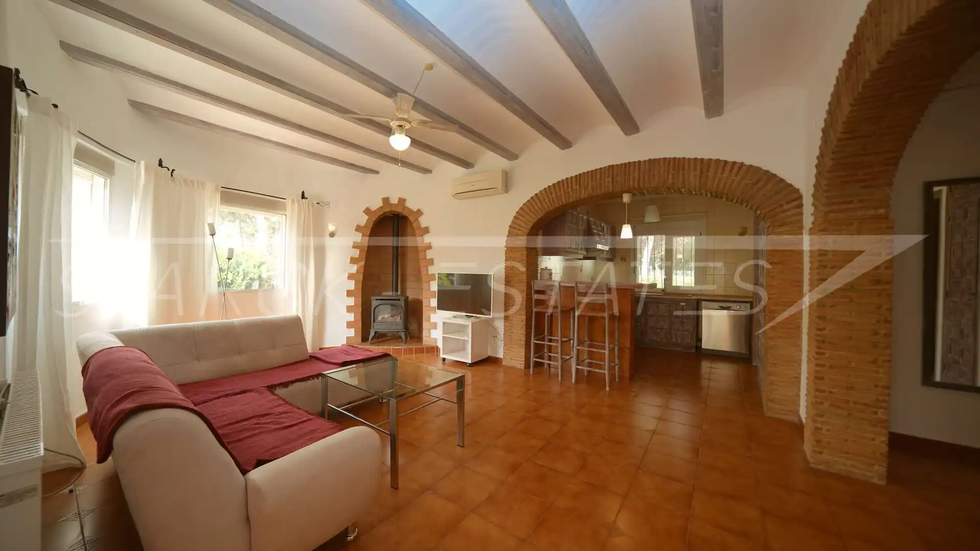 Sala d'estar de Casa o xalet en venda en Els Poblets amb Aire condicionat, Jardí privat i Piscina