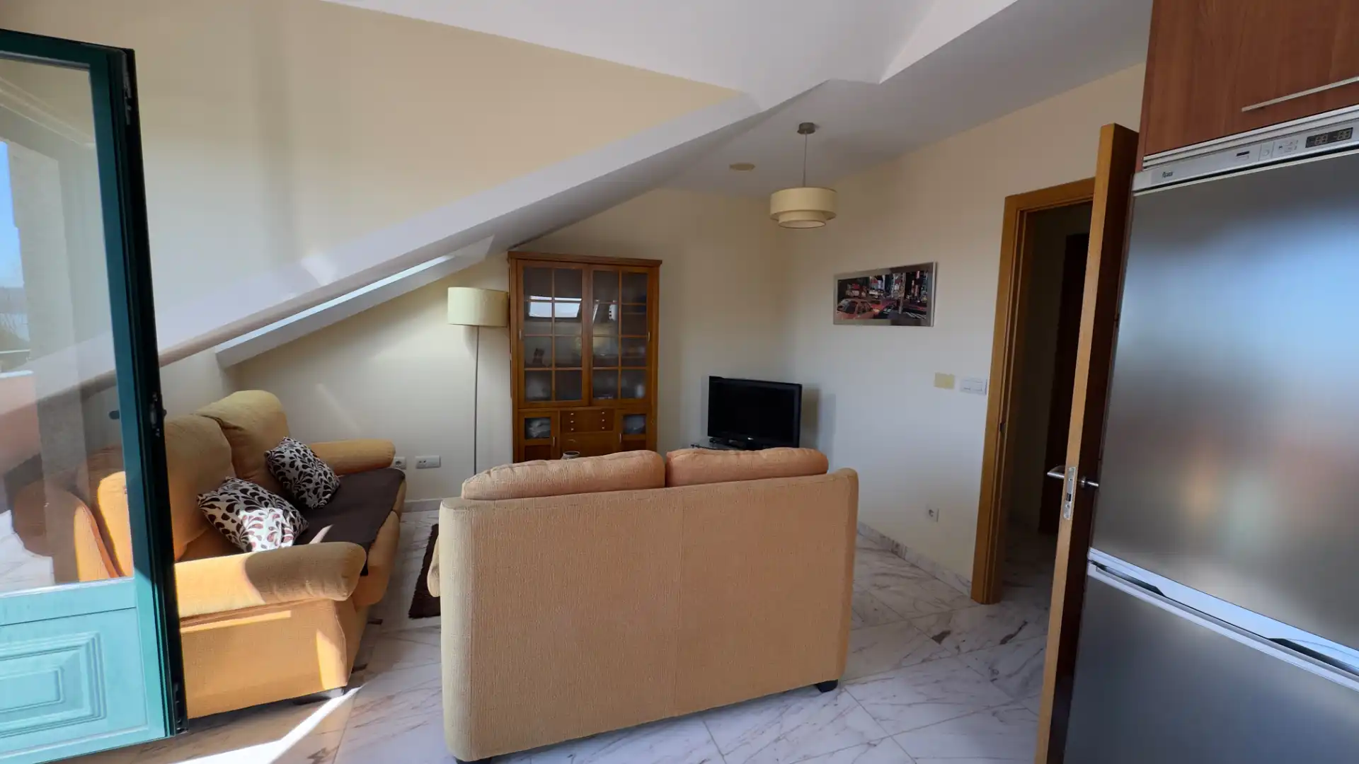 Living room of Attic for sale in Ares  with Parquet flooring, Terrace and Furnished