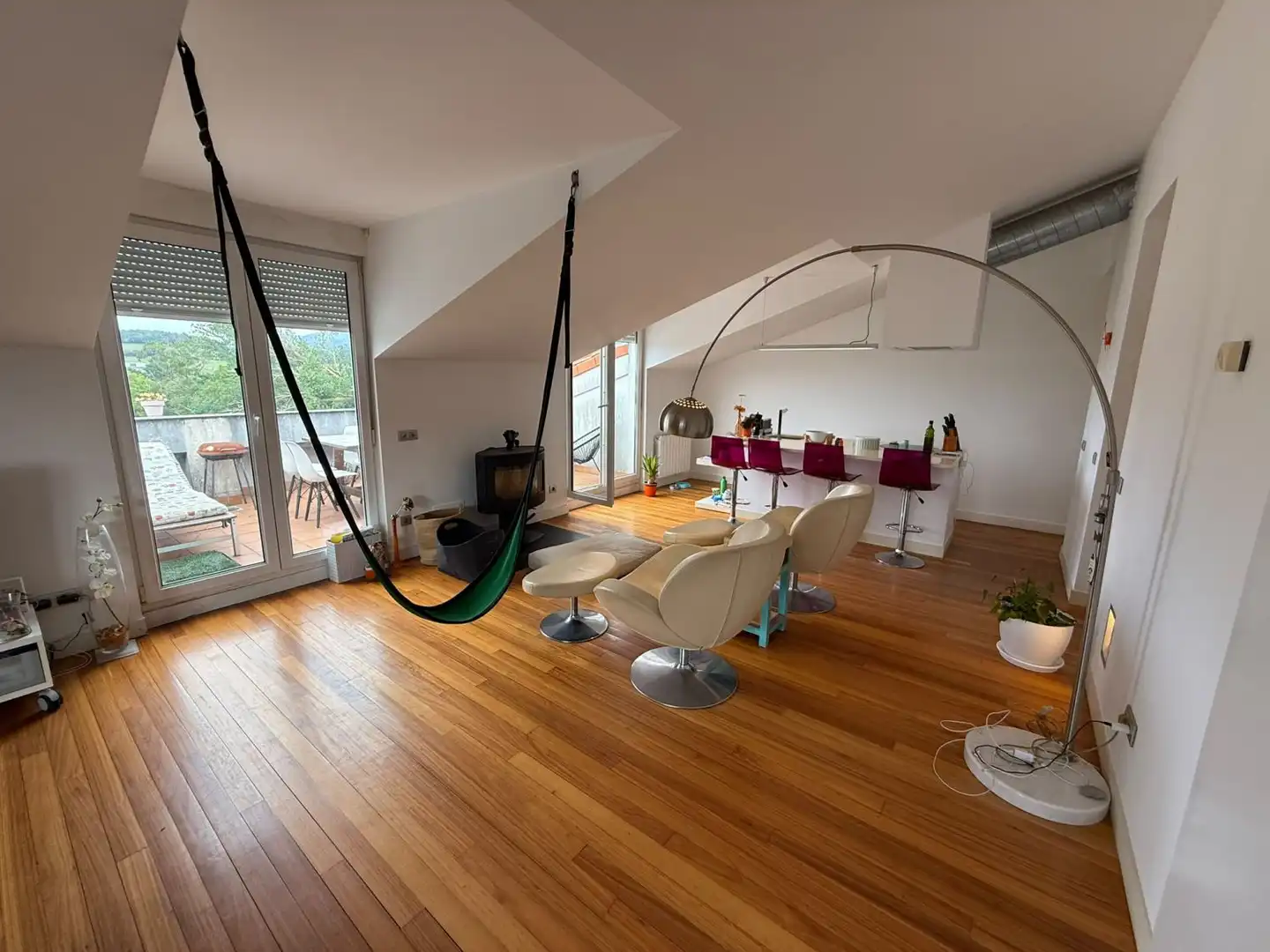 Living room of Attic for sale in Entrambasaguas  with Heating, Parquet flooring and Terrace