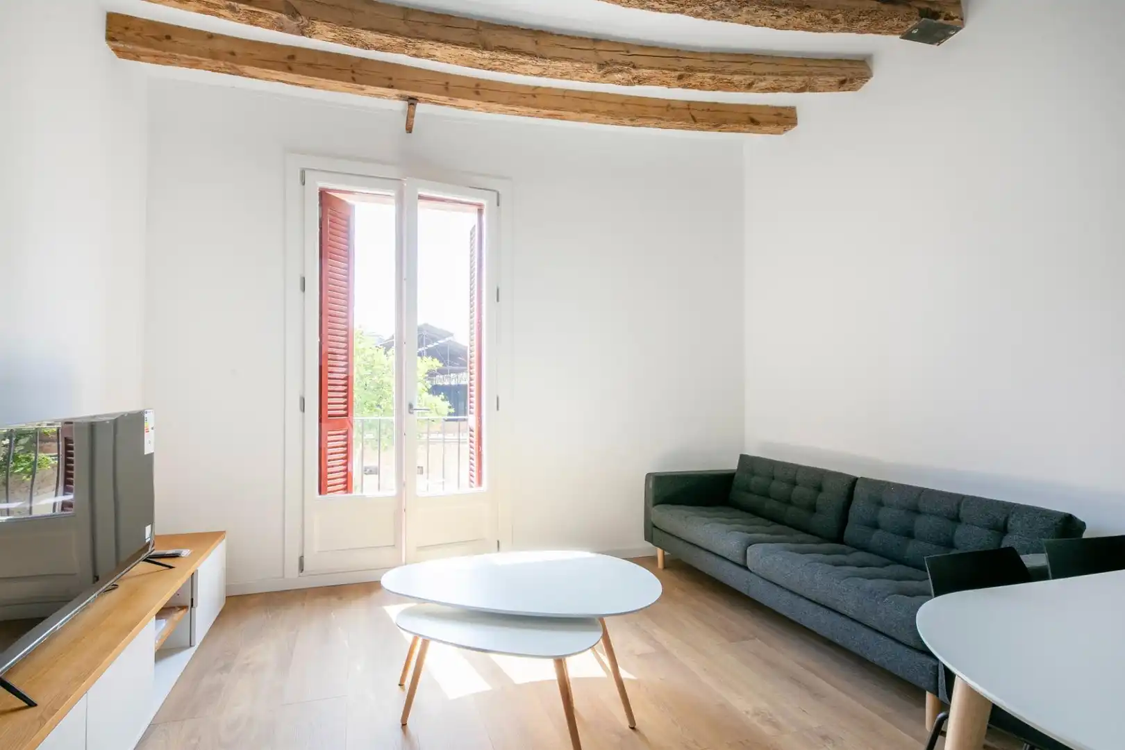 Wohnzimmer von Wohnung zur Miete in Barcelona mit Klimaanlage, Heizung und Parkett