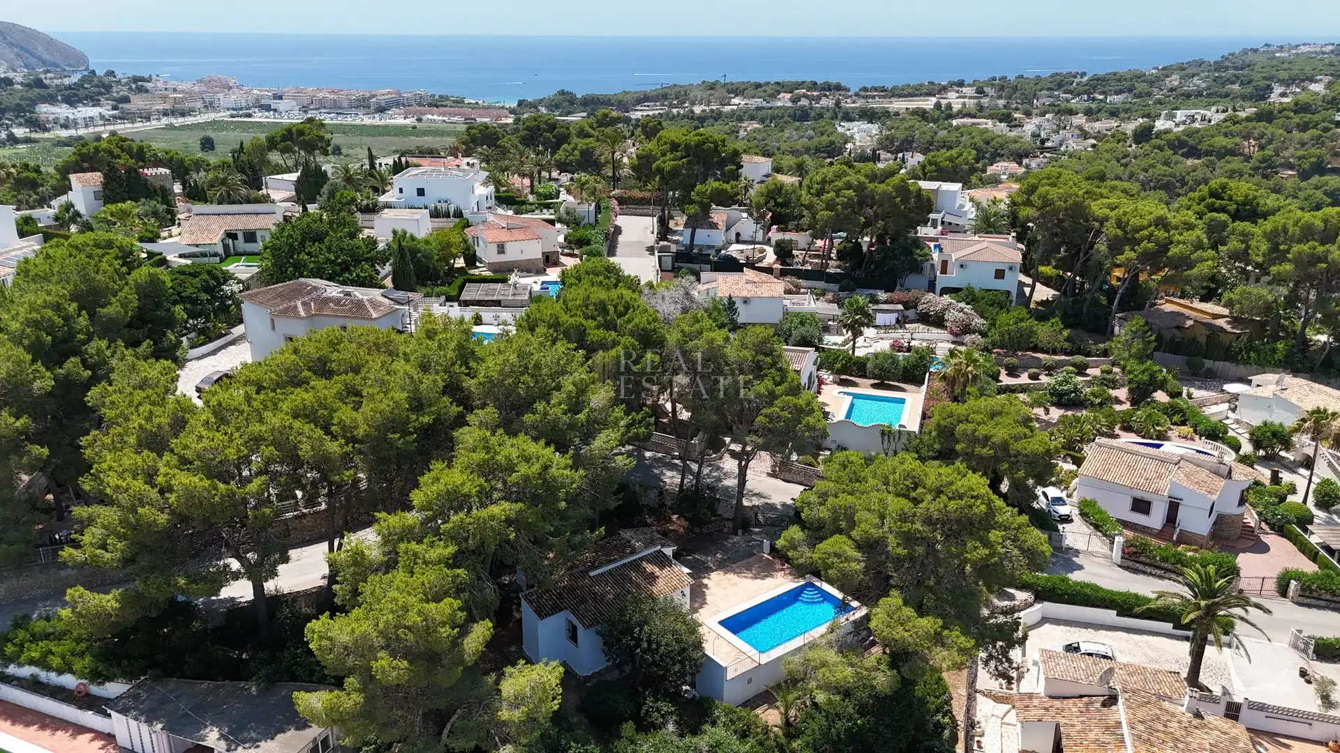 Exterior view of Houses for sale in Moraira  with Air Conditioner, Terrace and Swimming Pool