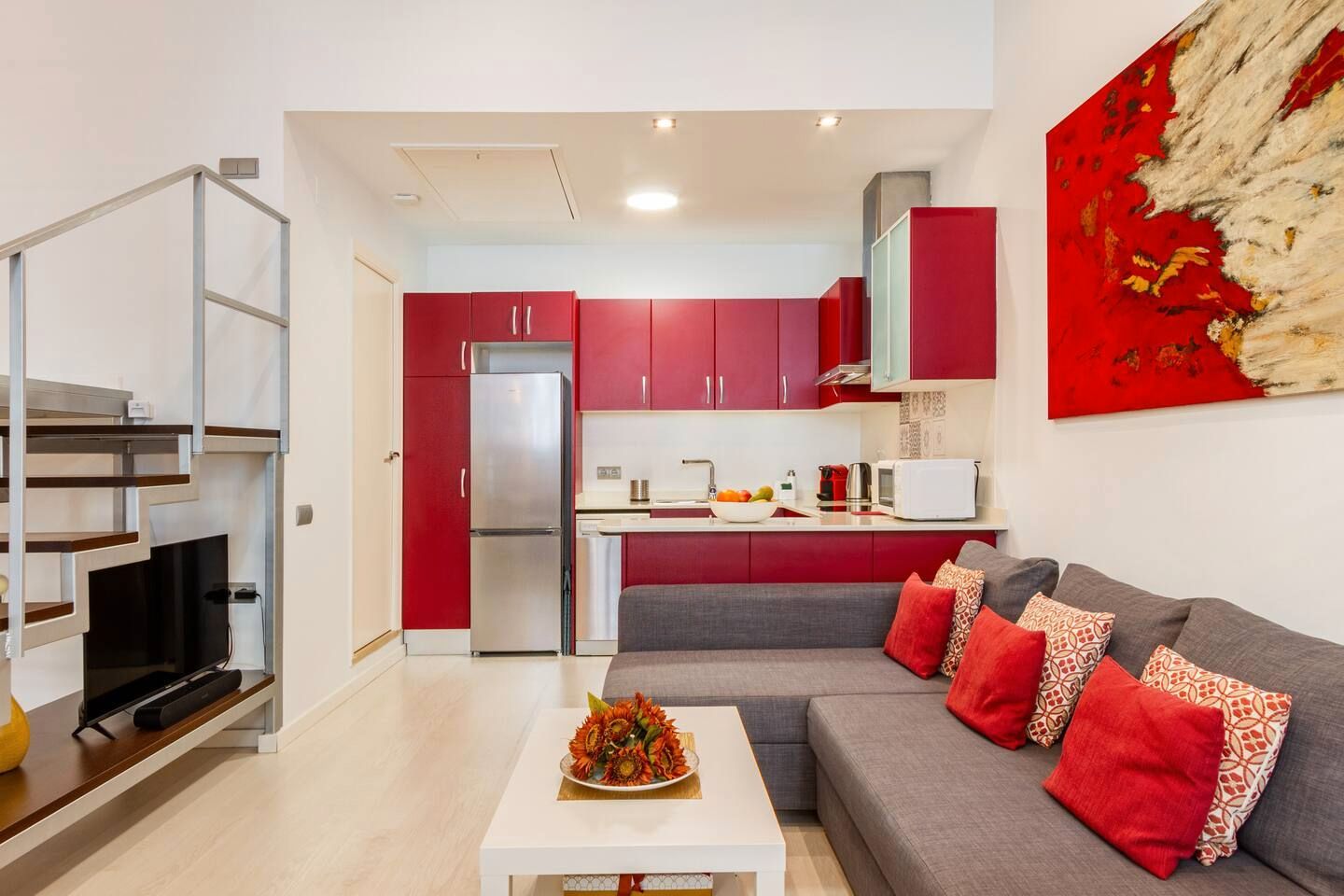 Cocina de Piso de alquiler en  Barcelona Capital con Calefacción, Amueblado y TV