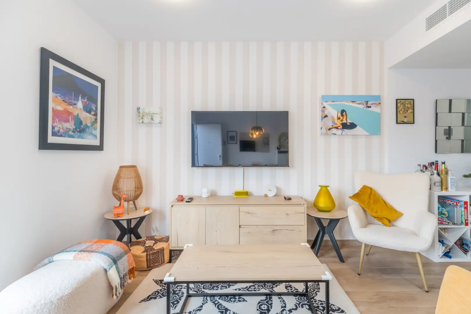 Sala d'estar de Casa adosada en venda en Santa Pola amb Aire condicionat, Calefacció i Moblat