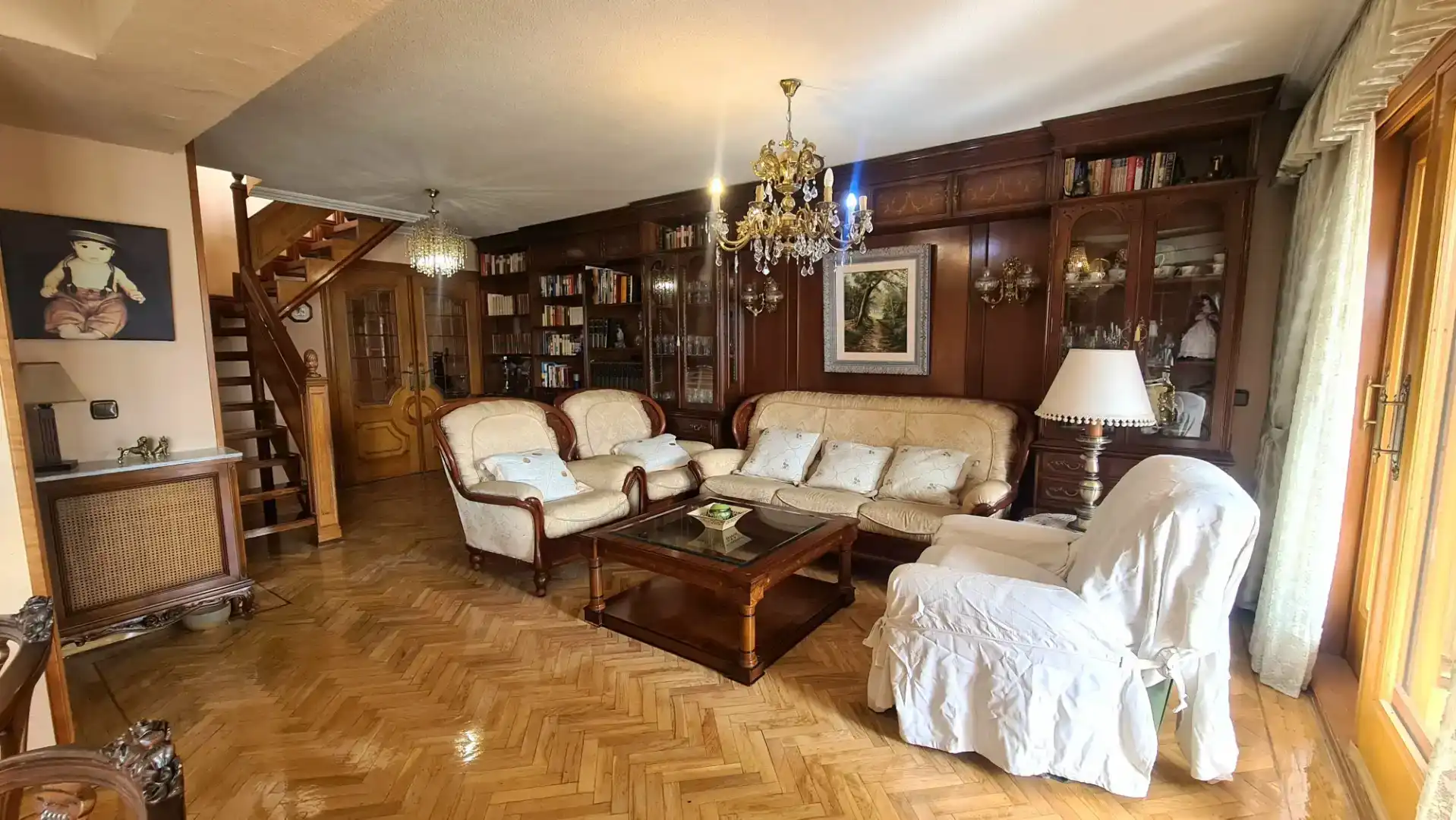 Sala d'estar de Àtic en venda en Alcorcón amb Aire condicionat, Parquet i Moblat