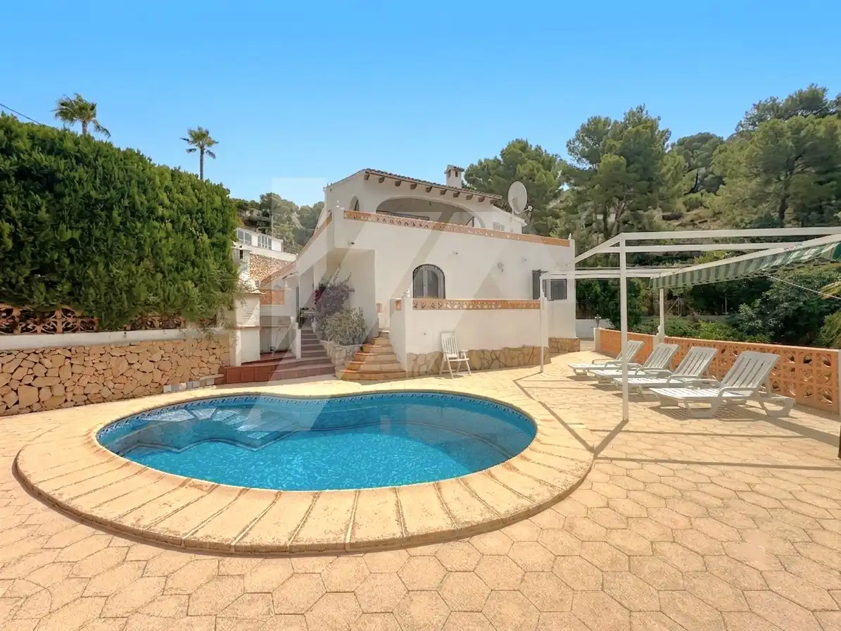 Vista exterior de Casa o chalet en venta en Moraira con Calefacción, Jardín privado y Terraza