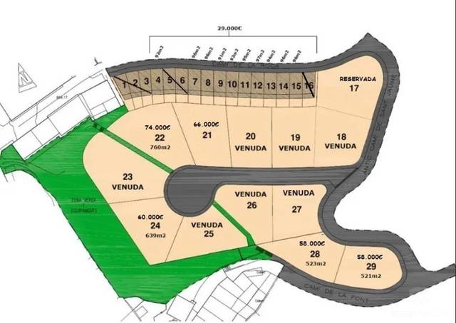 Terreno residencial en Venta en de la font en Borredà