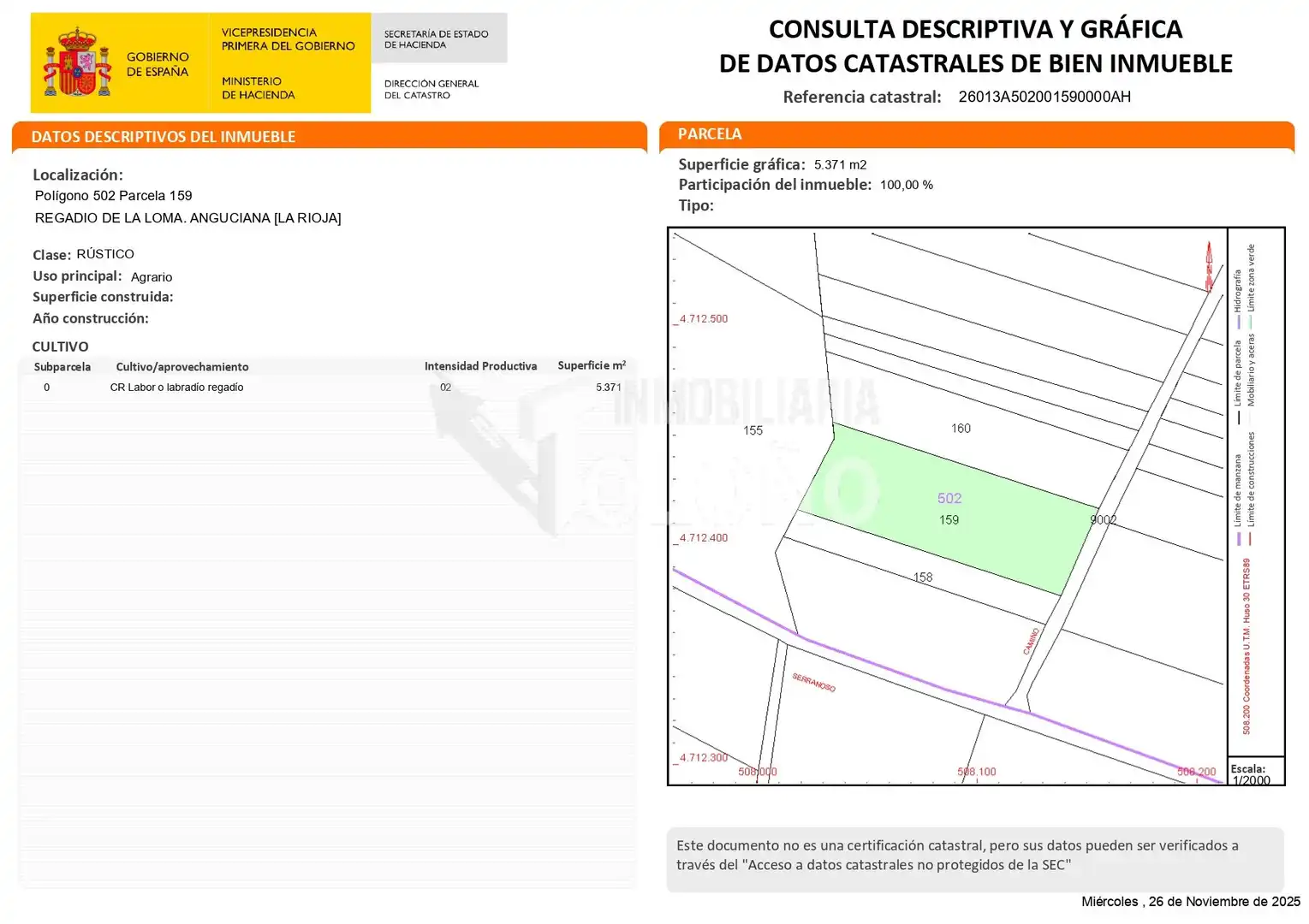 Terrenys i solars en venda a Anguciana, imagen 3