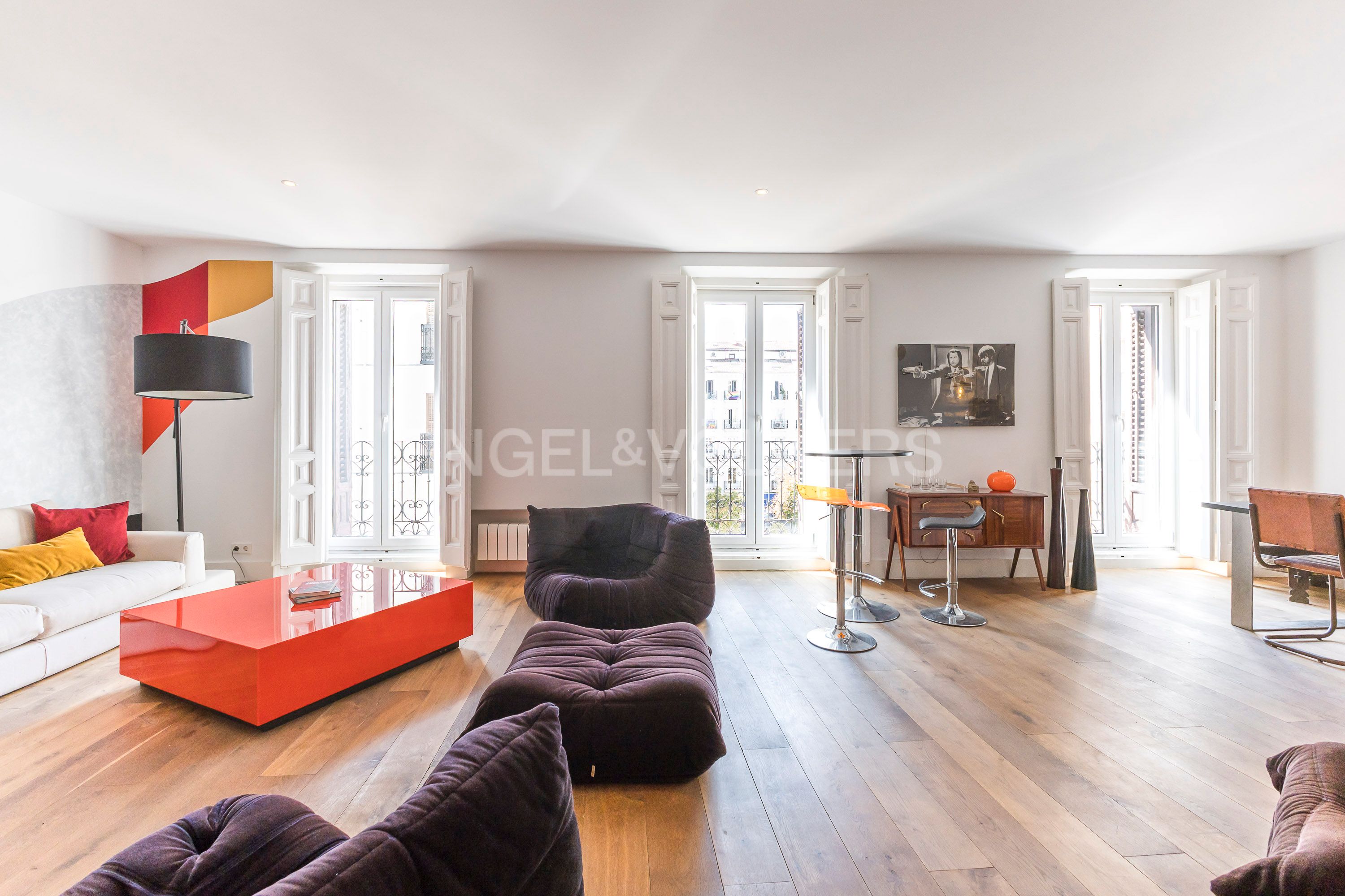 Living room of Apartment to rent in  Madrid Capital  with Air Conditioner, Heating and Furnished