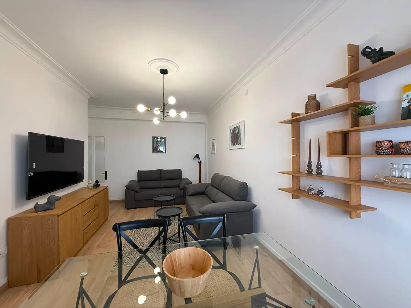 Living room of Flat for rent in Ferrol  with Heating, Parquet flooring and Terrace