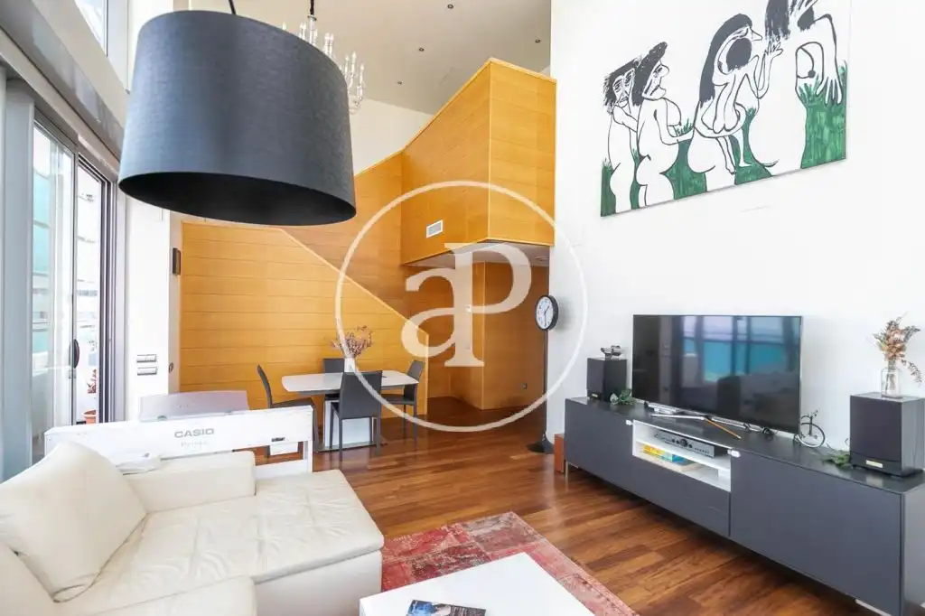 Sala de estar de Ático en venta en Barcelona con Aire acondicionado, Calefacción y Terraza