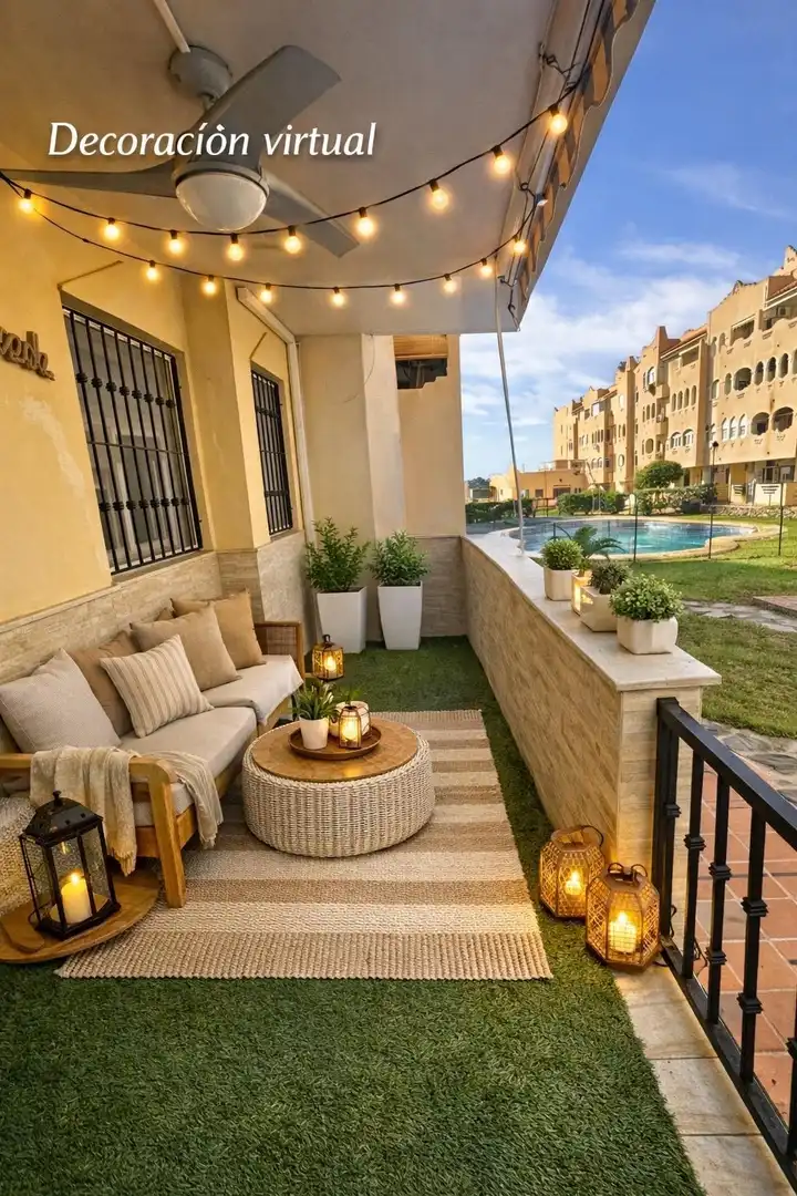 Terraza de Piso en venta en Almería con Aire acondicionado, Jardín privado y Piscina comunitaria