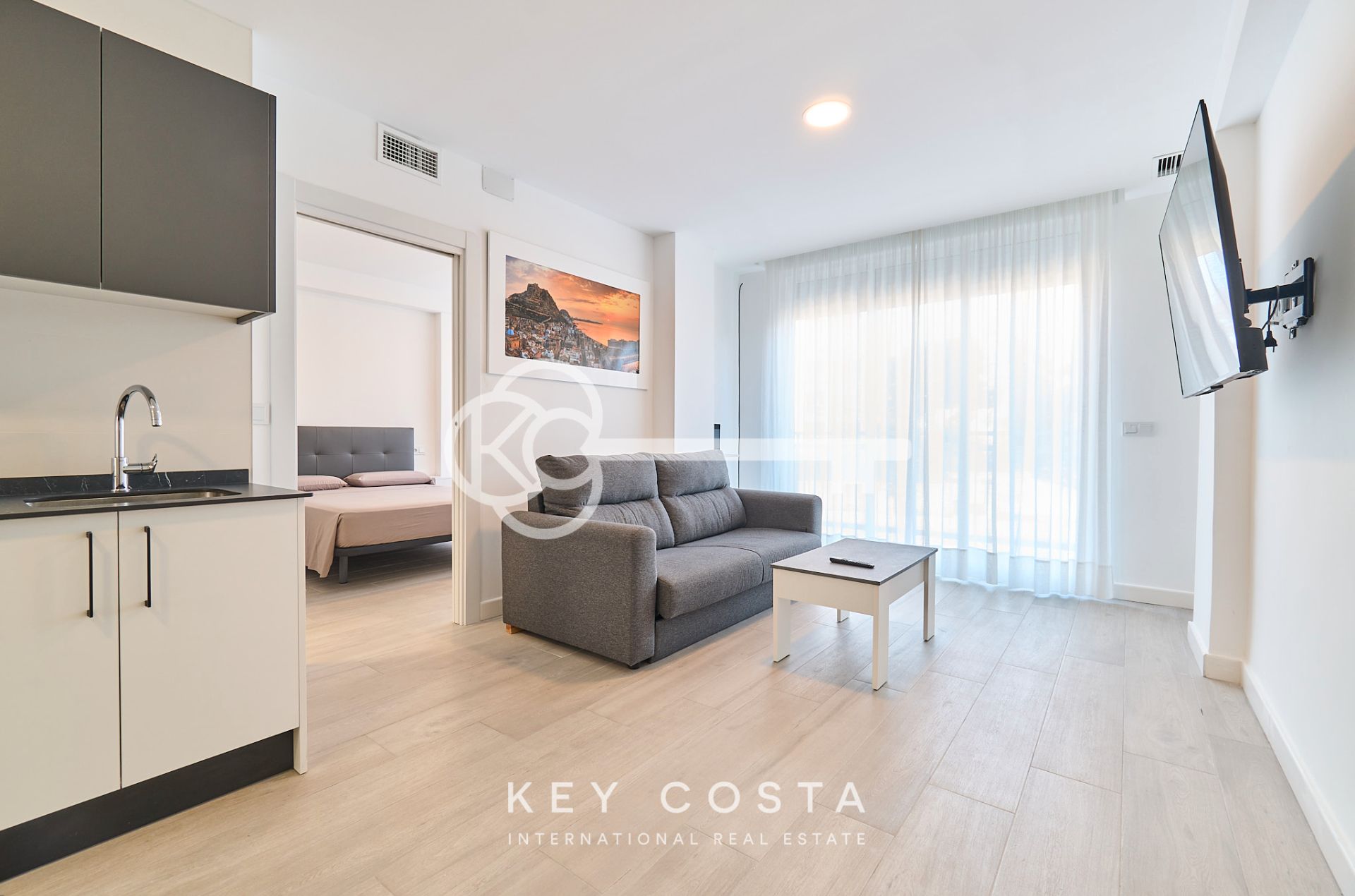 Living room of Flat for sale in Alicante / Alacant  with Air Conditioner, Furnished and Home automation