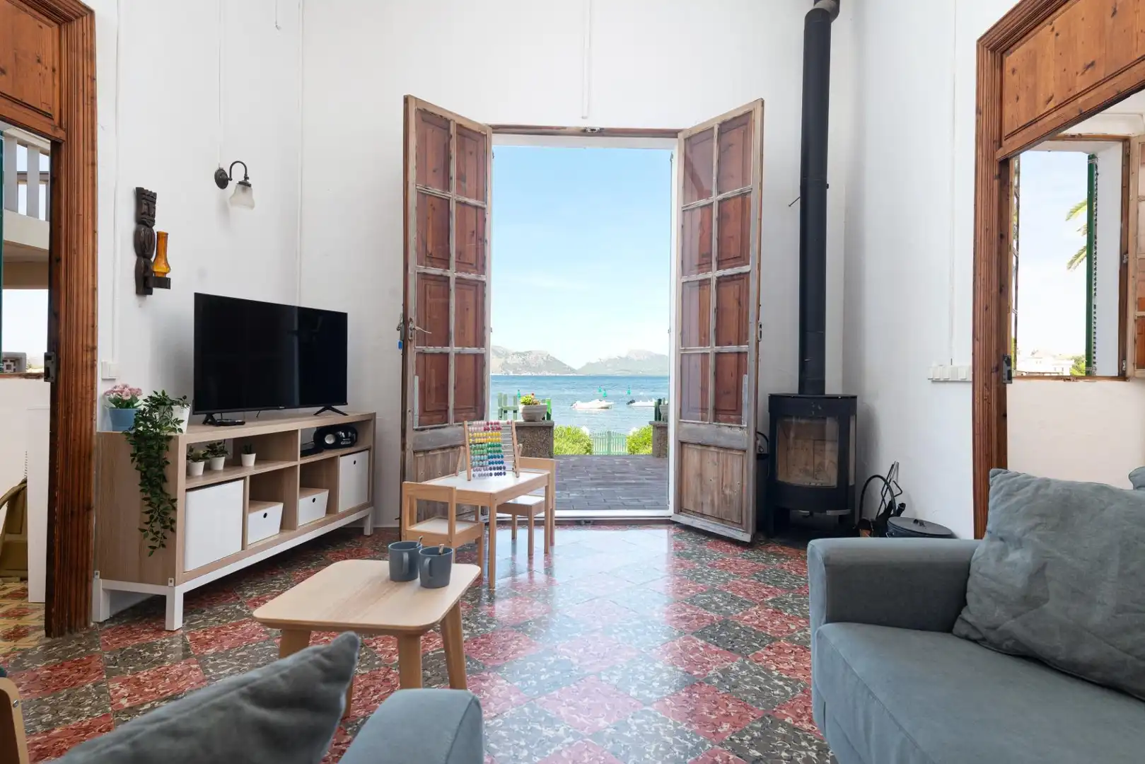 Sala d'estar de Casa o xalet de lloguer en Alcúdia amb Aire condicionat, Terrassa i Moblat