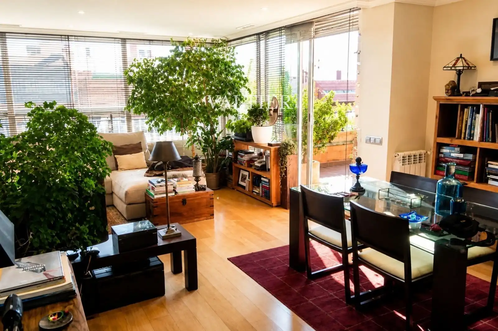 Sala de estar de Ático de alquiler en Madrid con Aire acondicionado y Terraza