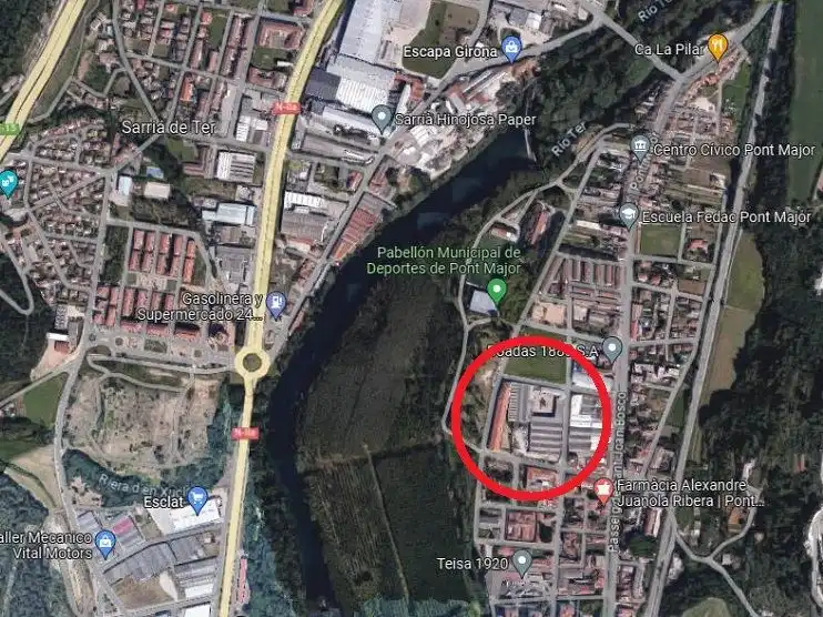 Vista exterior de Nave industrial en venta en Girona