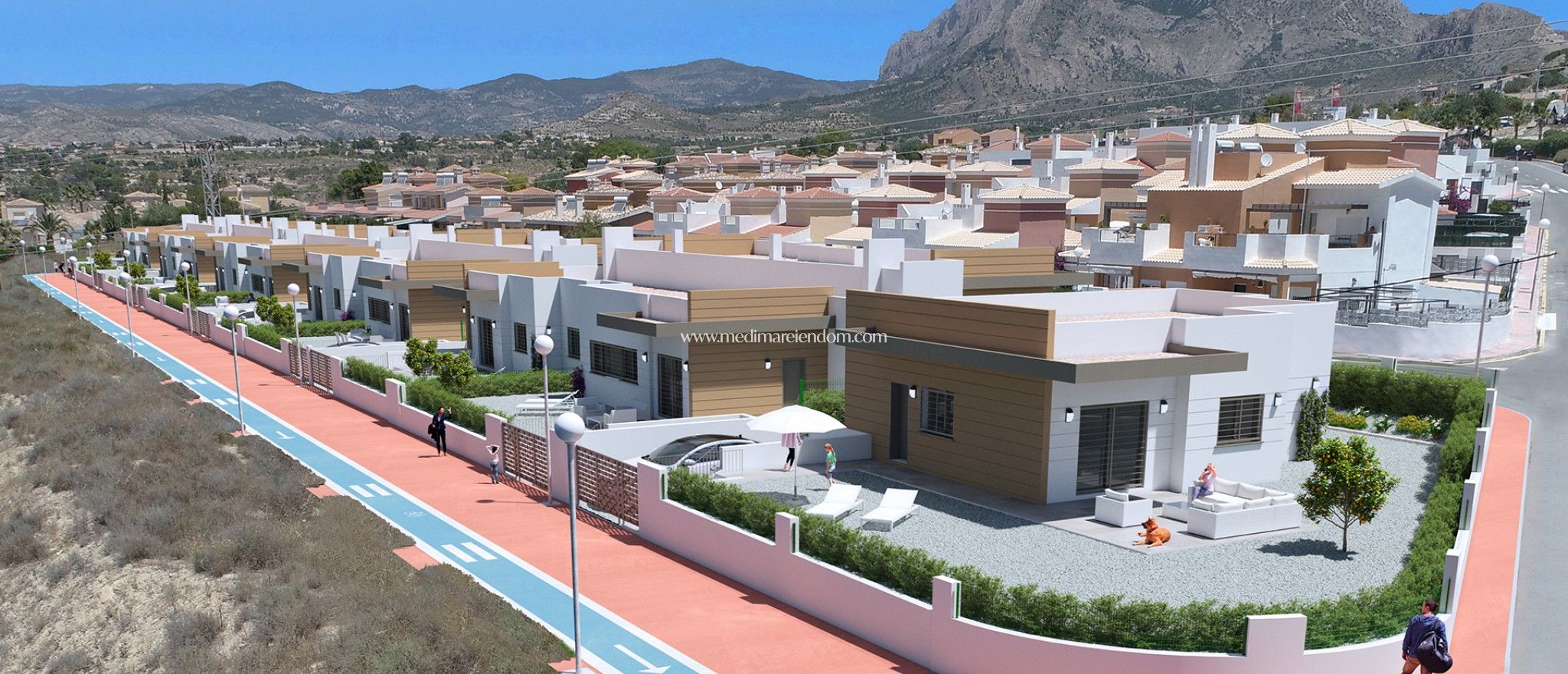 Vista exterior de Casa adosada en venda en Busot amb Terrassa i Piscina