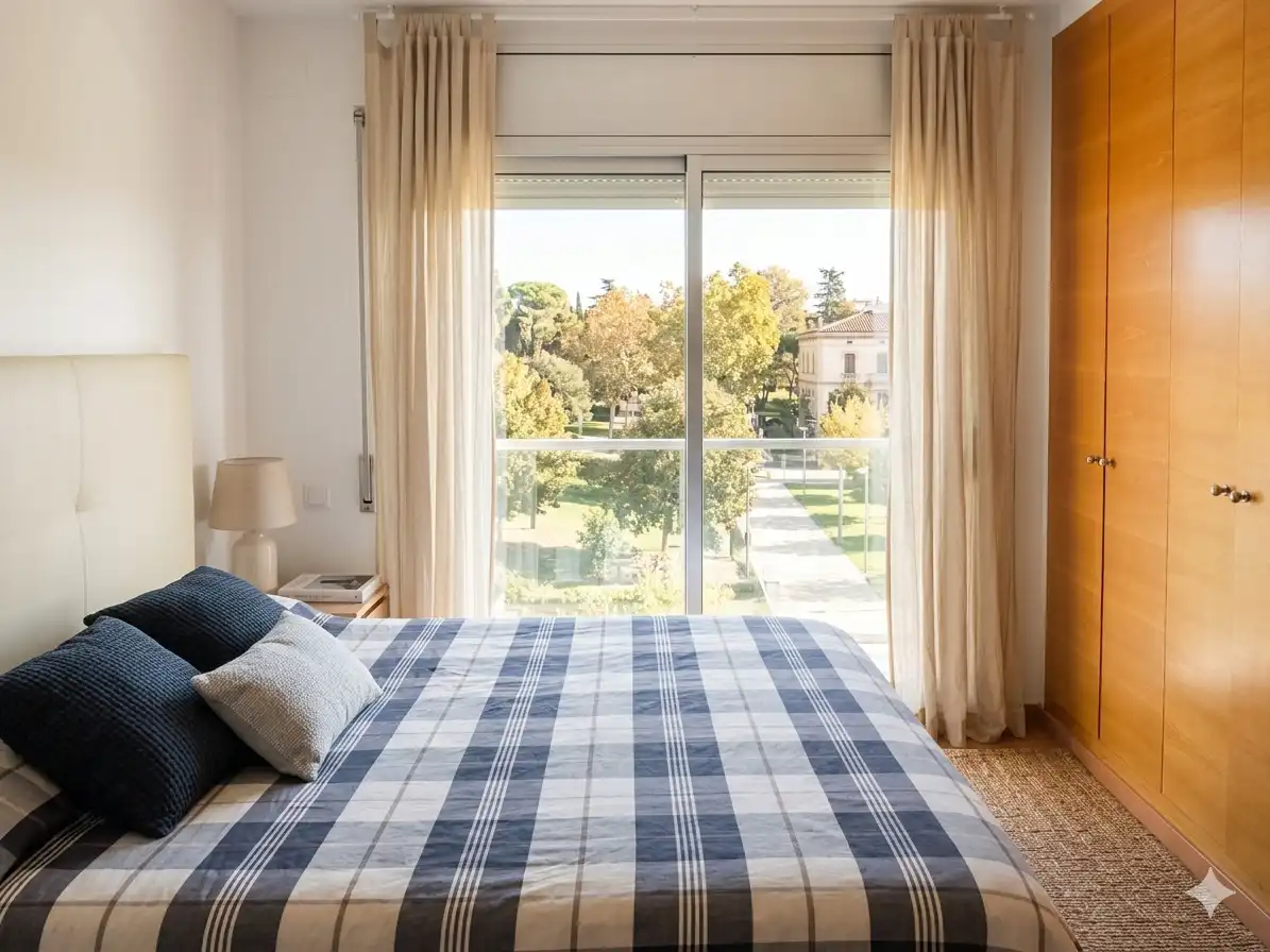 Schlafzimmer von Wohnung zum Verkauf in Sant Cugat del Vallès mit Klimaanlage, Heizung und Abstellraum