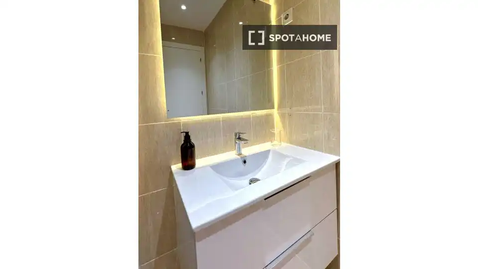 Bathroom of Flat for rent in Madrid  with Air Conditioner, Heating and Furnished