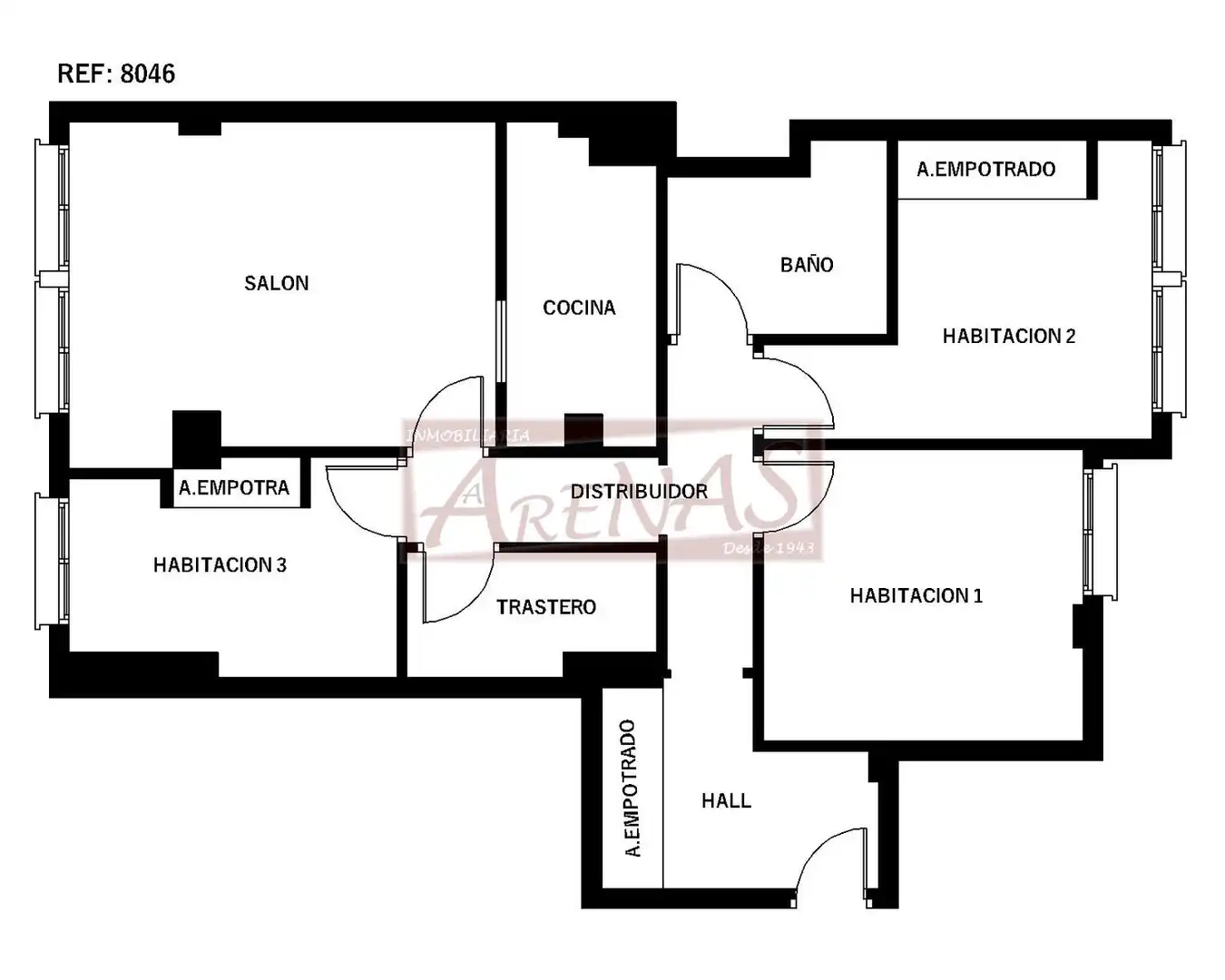 Wohnung zum Verkauf in Laredo mit Heizung, Parkett und Möbliert