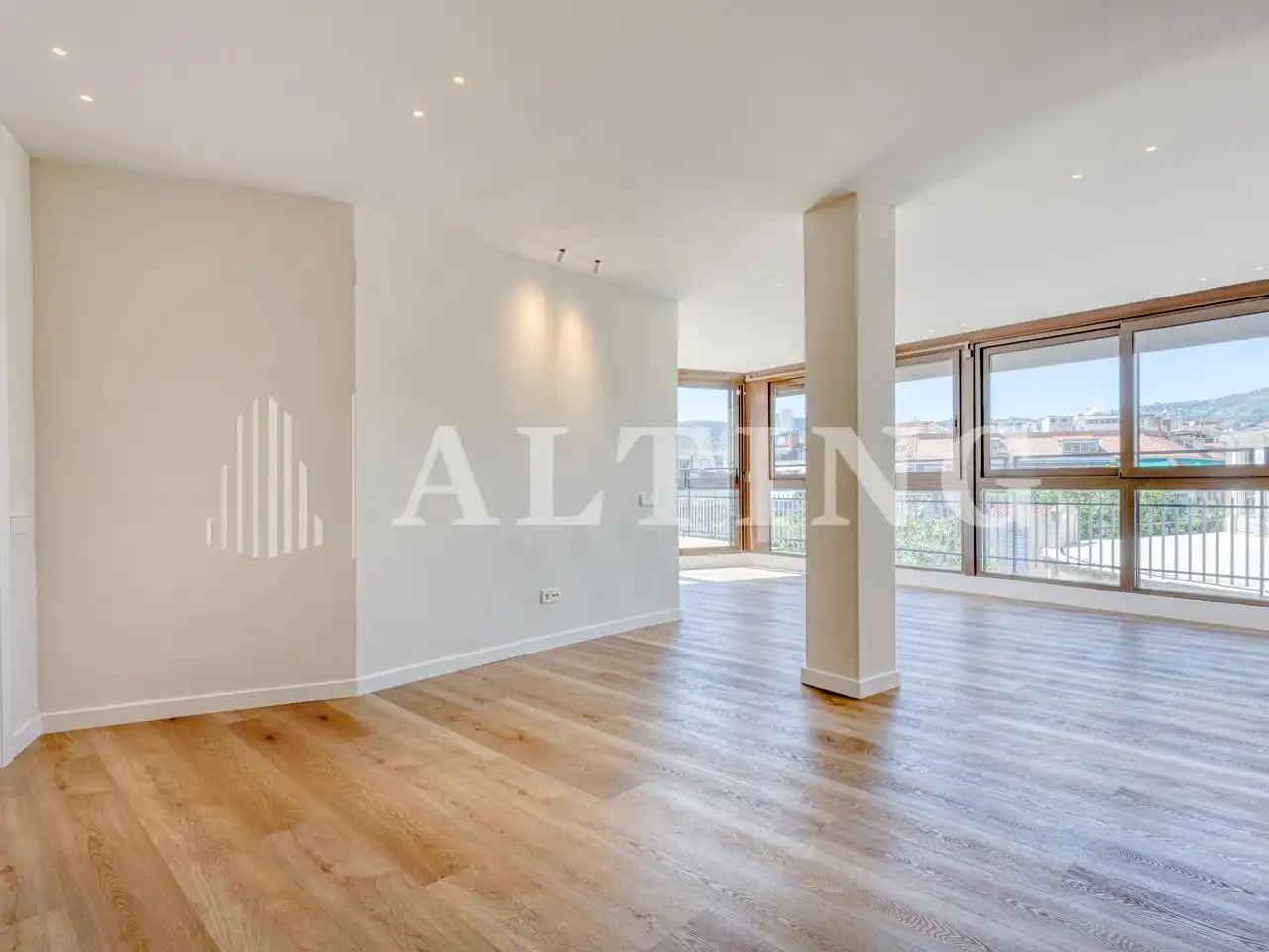 Sala de estar de Piso de alquiler en Barcelona con Aire acondicionado, Calefacción y Parquet