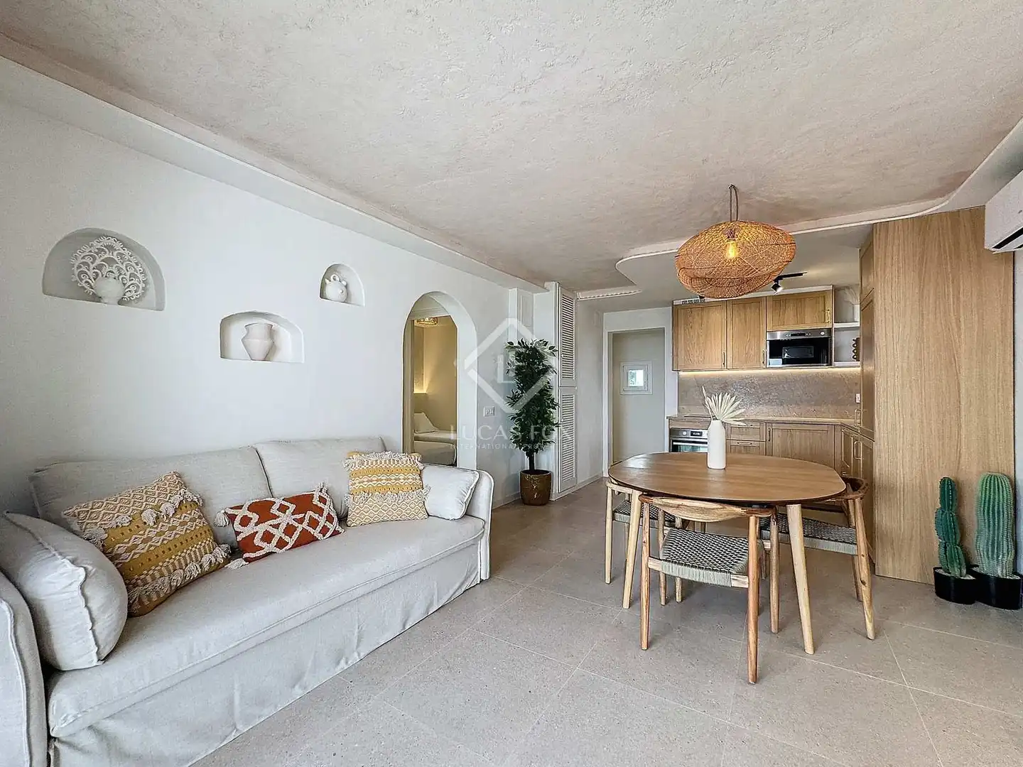 Wohnzimmer von Haus oder Chalet zur Miete in Ciutadella de Menorca mit Klimaanlage, Privatgarten und Terrasse