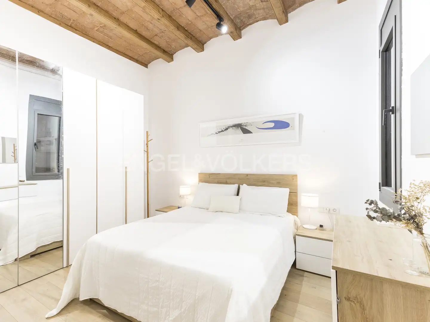 Schlafzimmer von Wohnung zur Miete in Barcelona mit Klimaanlage, Heizung und Parkett
