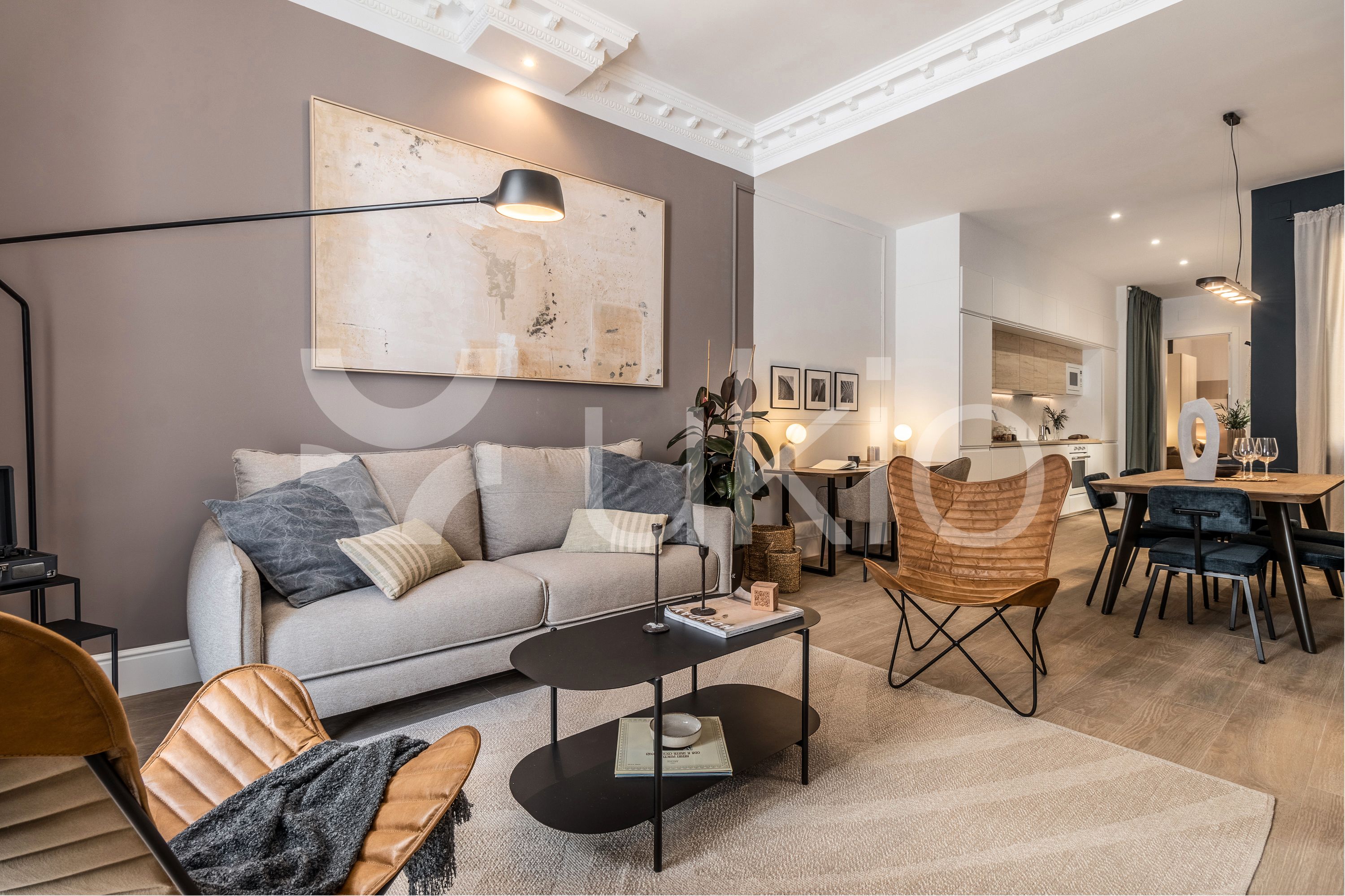 Sala d'estar de Apartament de lloguer en  Madrid Capital amb Moblat, Forn i Rentadora