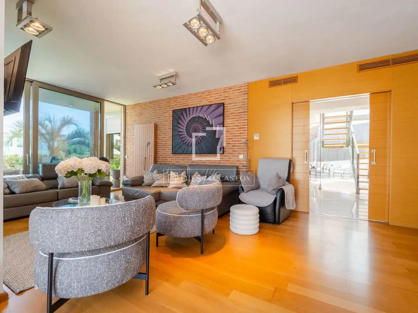 Sala d'estar de Casa o xalet en venda en Bétera amb Aire condicionat, Jardí privat i Terrassa