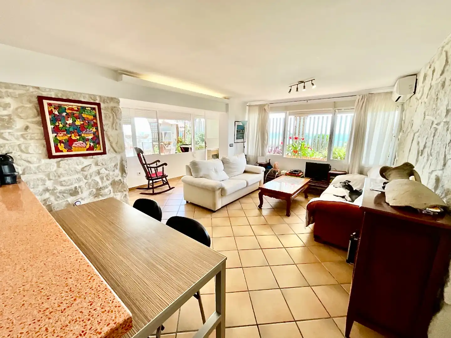 Wohnzimmer von Wohnung zum Verkauf in Alicante / Alacant mit Klimaanlage und Terrasse