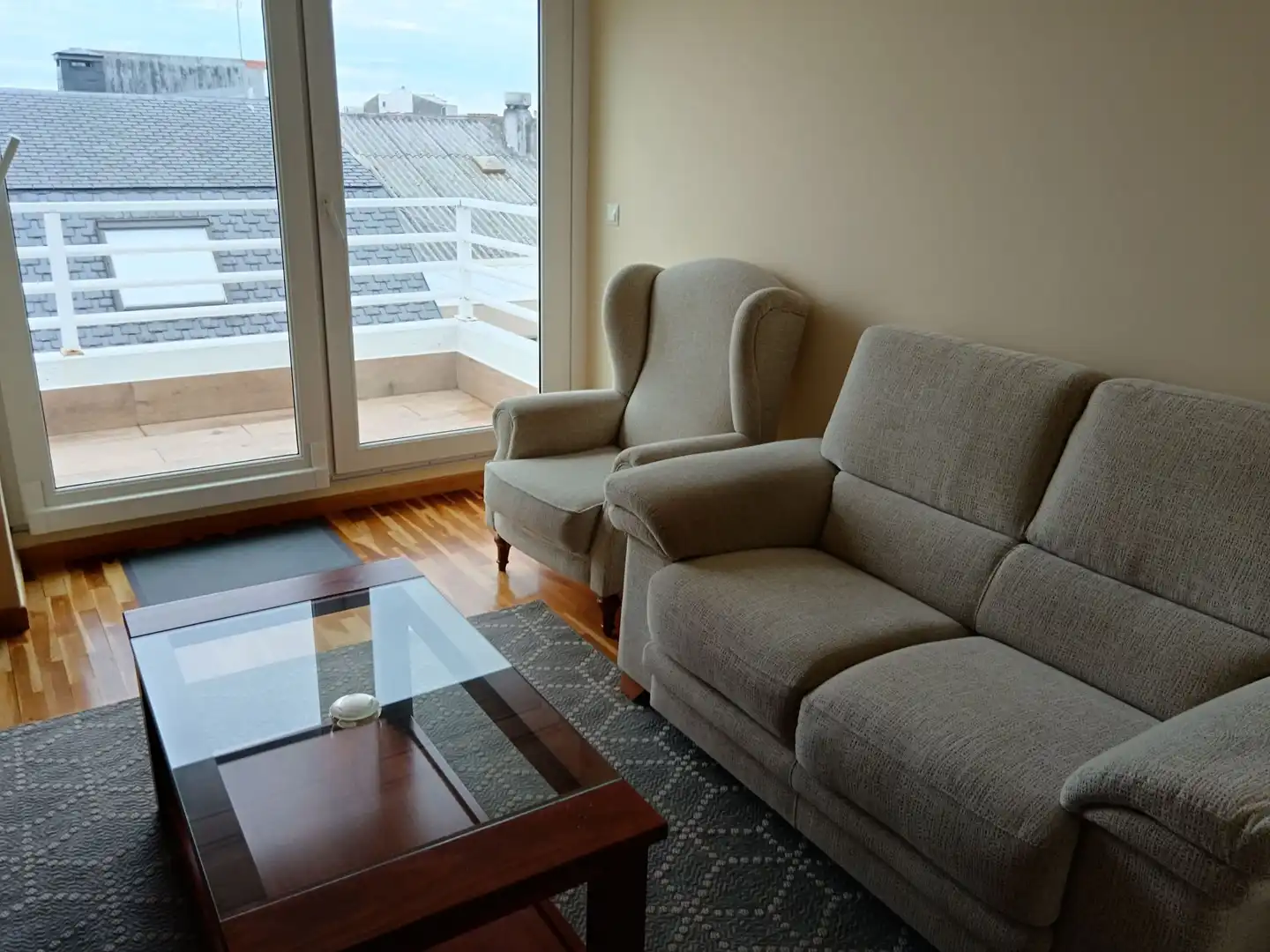 Wohnzimmer von Wohnung zur Miete in A Coruña Capital  mit Heizung, Terrasse und Möbliert