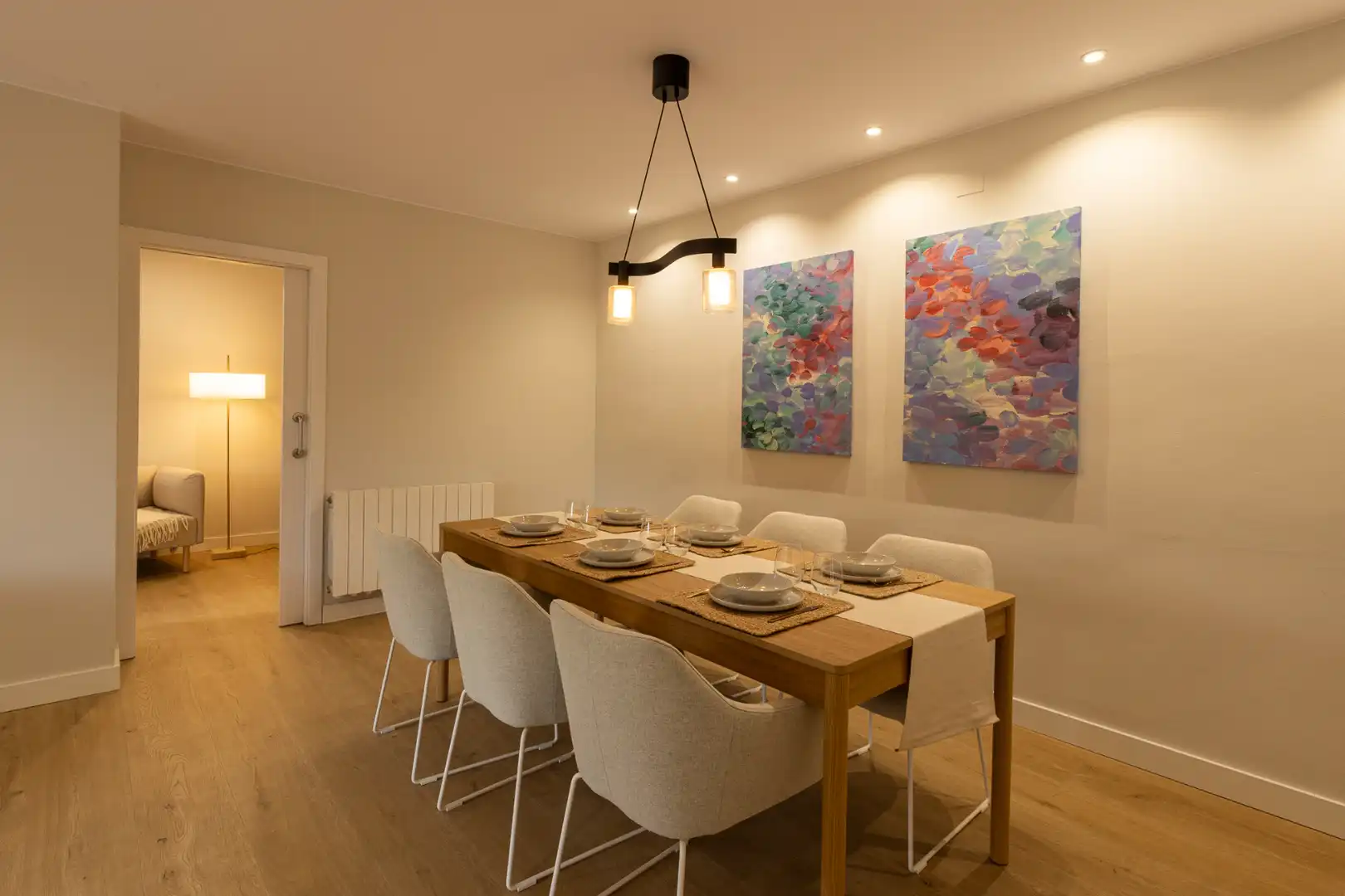 Esszimmer von Wohnung zum Verkauf in Badalona mit Klimaanlage, Heizung und Privatgarten