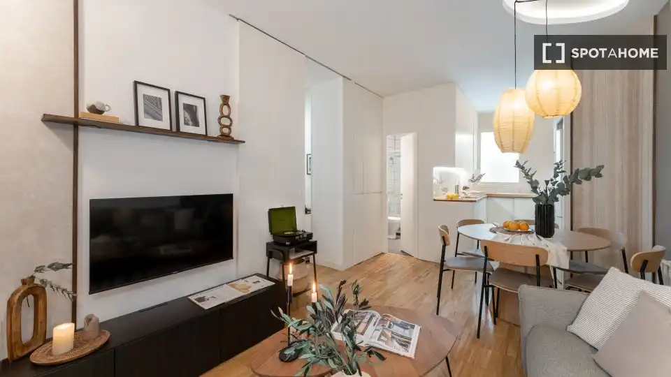 Living room of Flat for rent in Madrid  with Air Conditioner, Heating and Furnished