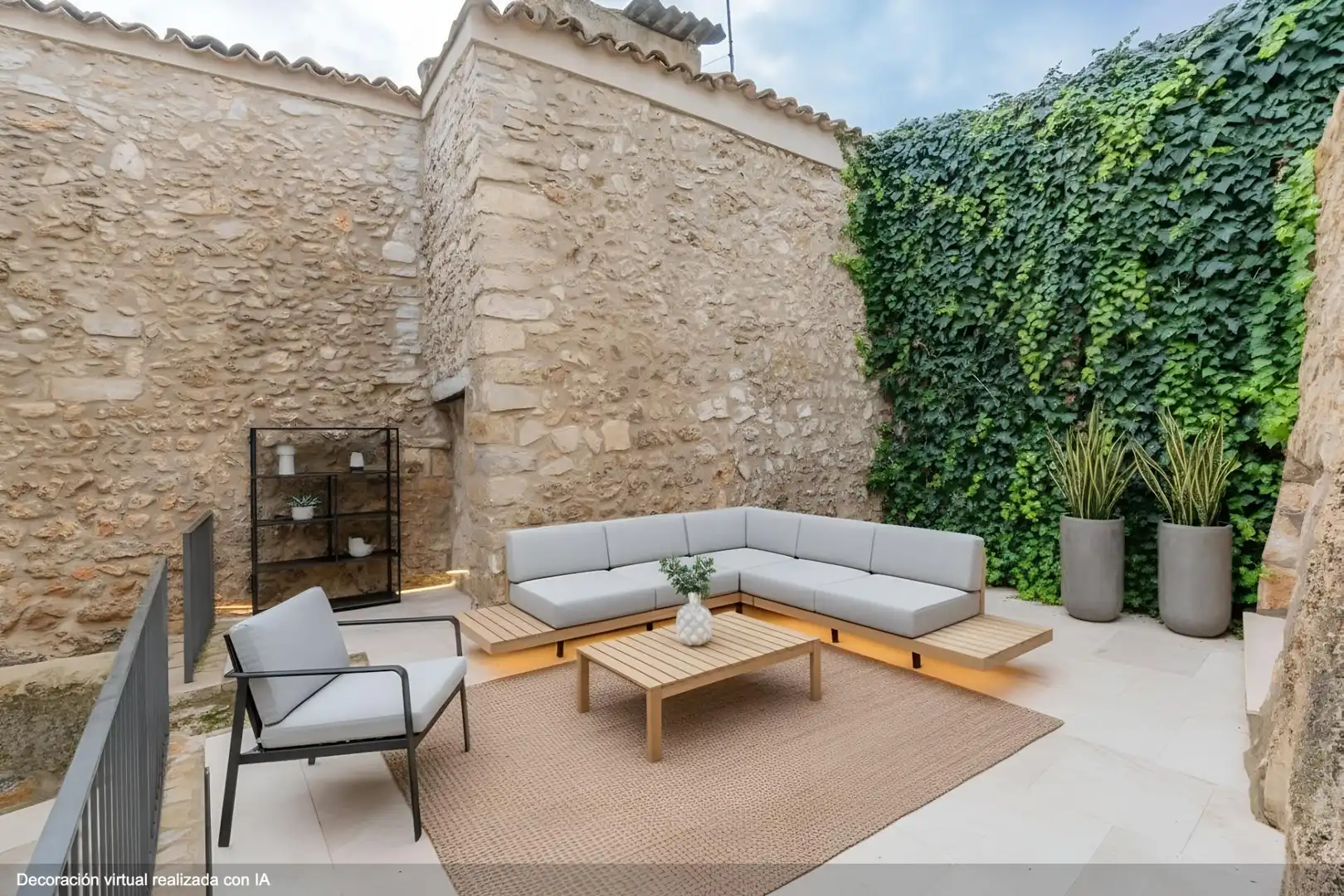 Terrasse von Einfamilien-Reihenhaus zum Verkauf in Mancor de la Vall mit Klimaanlage, Heizung und Terrasse