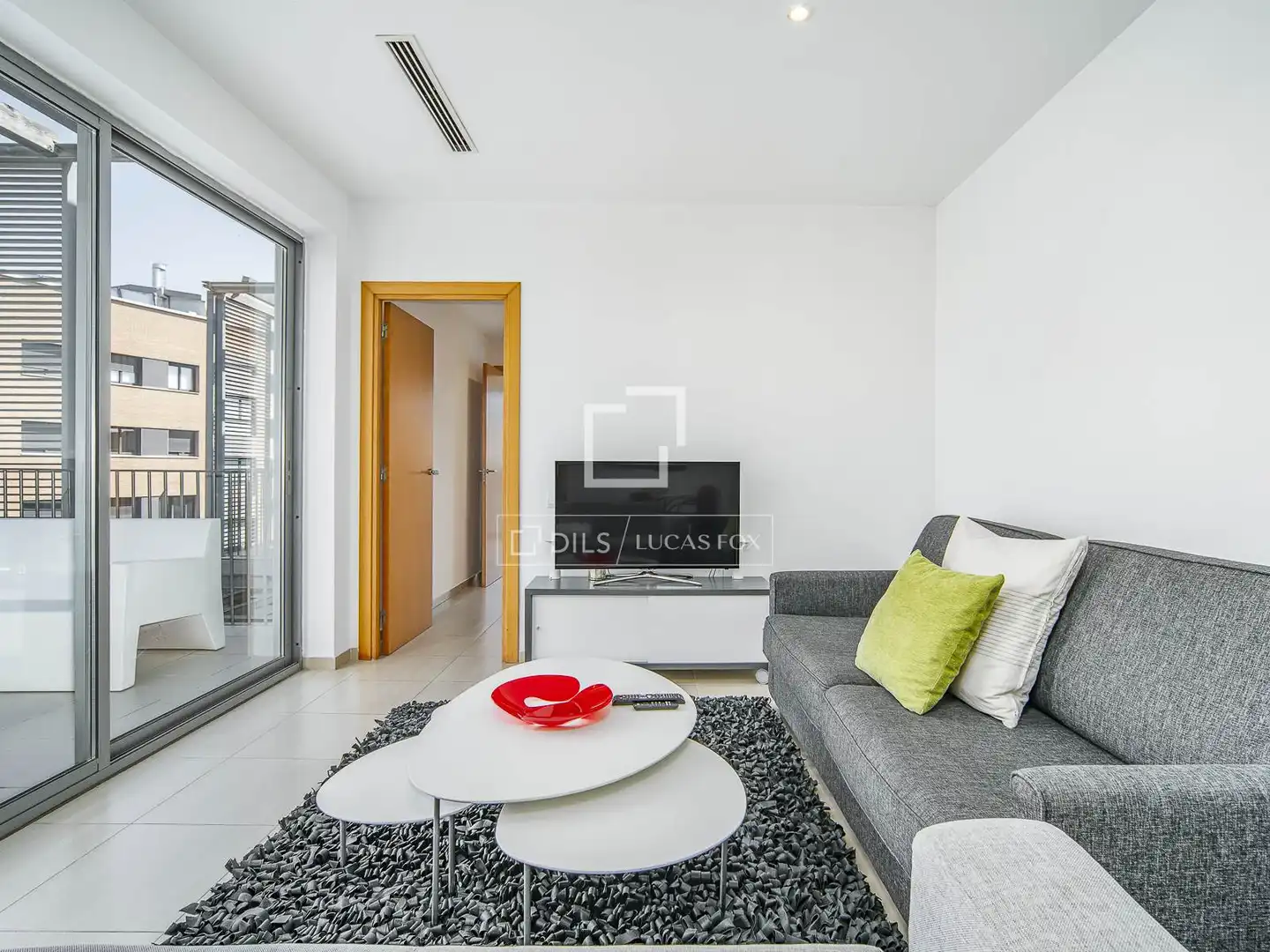 Wohnzimmer von Dachboden zum Verkauf in Barcelona mit Klimaanlage, Heizung und Terrasse