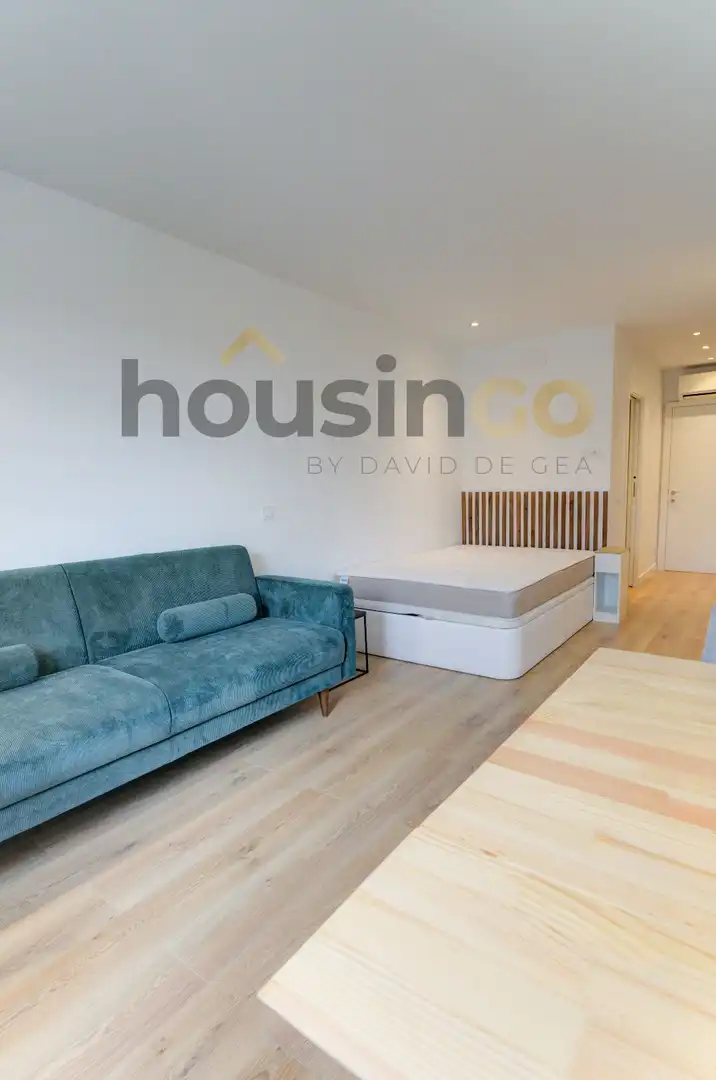 Sala de estar de Estudio de alquiler en Madrid con Aire acondicionado, Calefacción y Amueblado