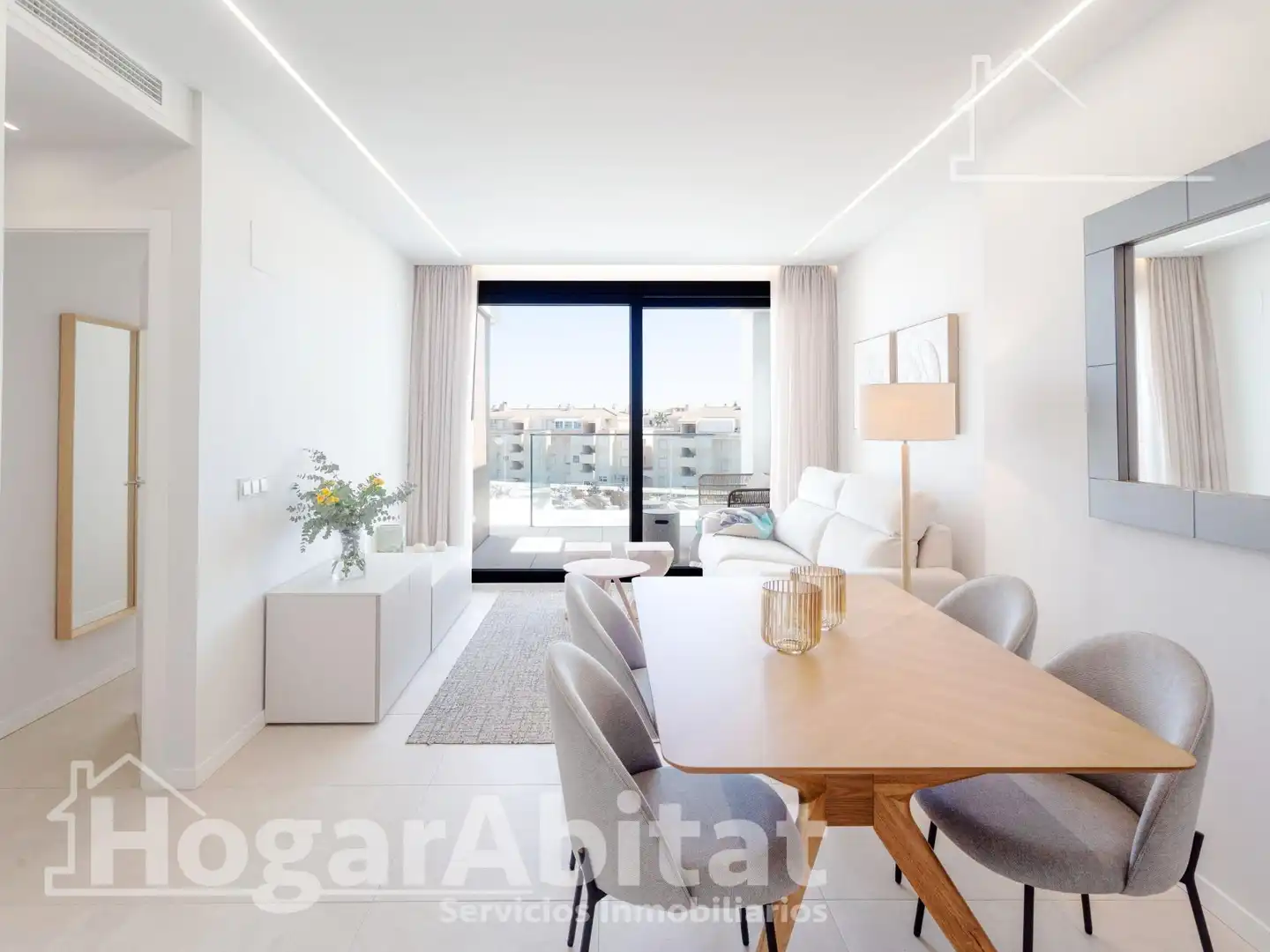 Sala de estar de Piso en venta en Dénia con Calefacción, Jardín privado y Terraza