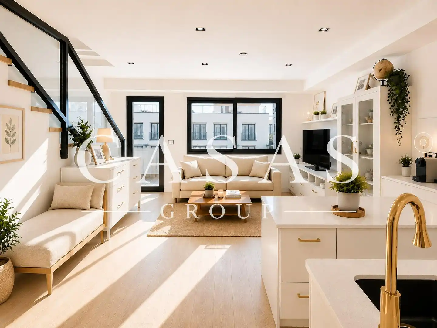Sala de estar de Casa o chalet de alquiler en Esplugues de Llobregat con Aire acondicionado, Piscina y Amueblado