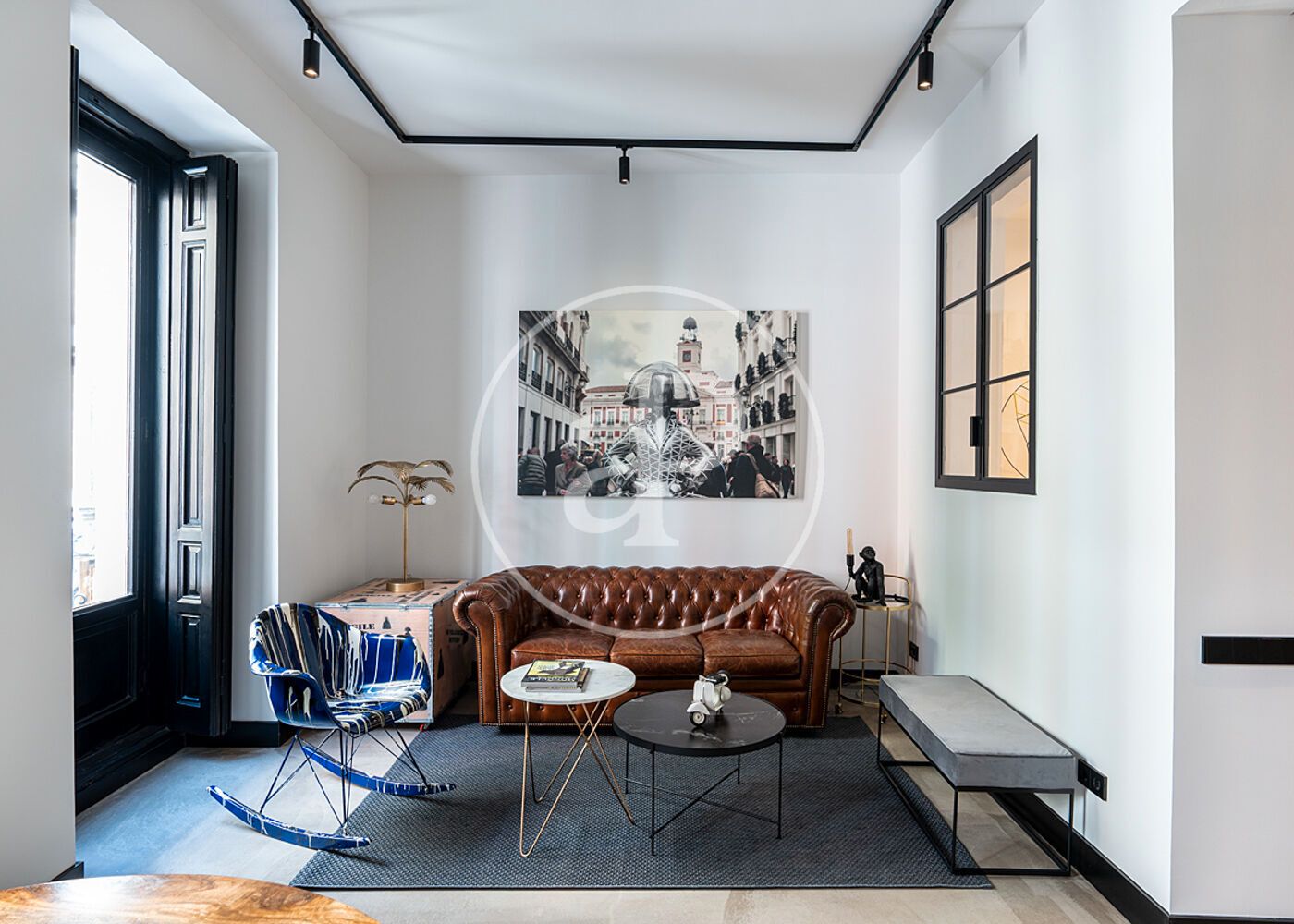 Living room of Flat to rent in  Madrid Capital  with Air Conditioner, Heating and Furnished