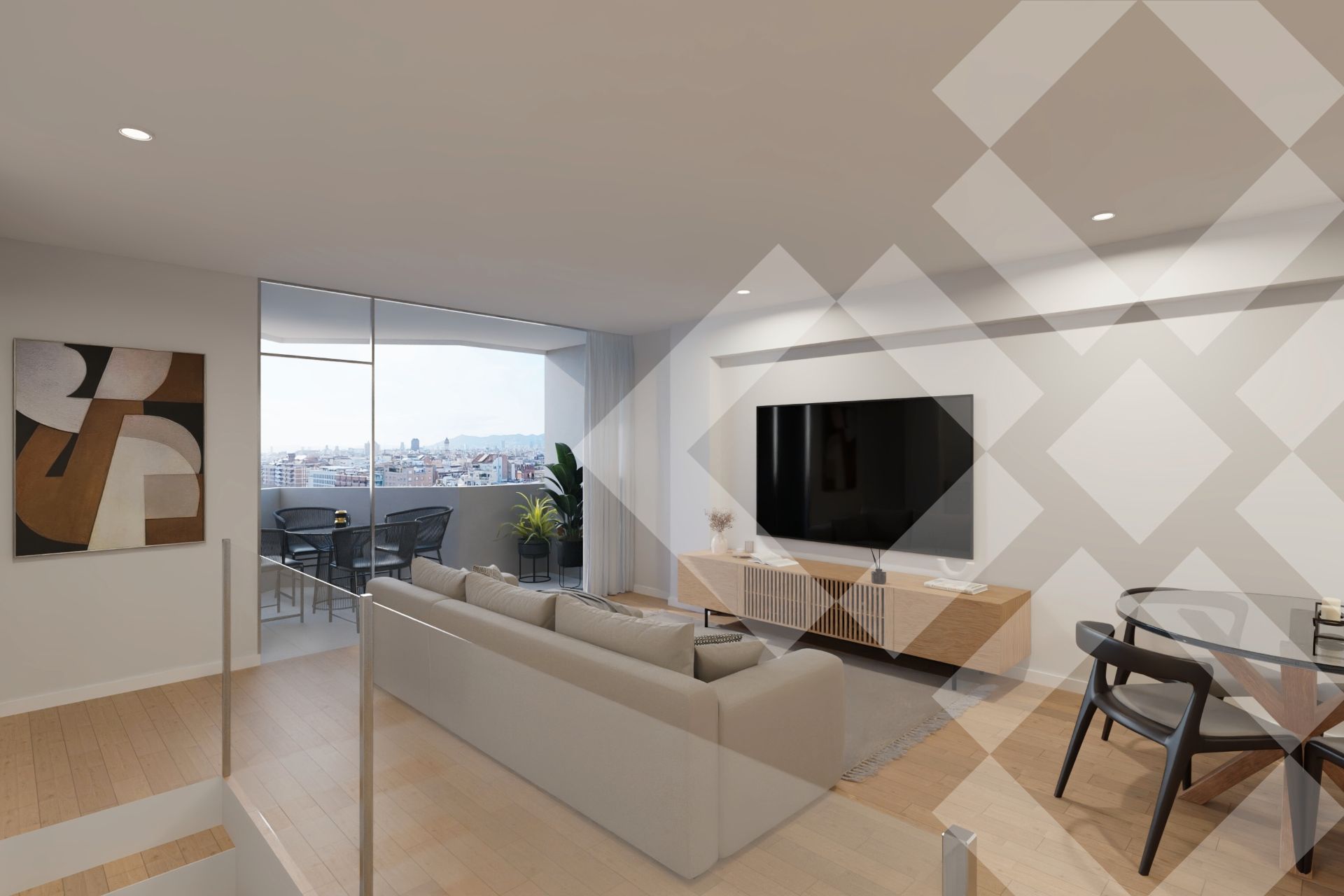 Living room of Duplex for sale in  Barcelona Capital  with Air Conditioner, Heating and Parquet flooring