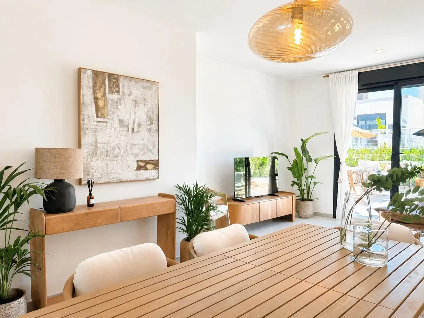 Sala de estar de Casa adosada en venta en Murcia con Aire acondicionado, Calefacción y Jardín privado