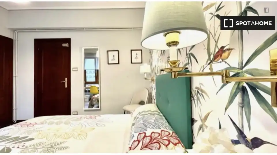 Schlafzimmer von Wohnung zur untervermieten in Bilbao  mit Klimaanlage, Heizung und Möbliert