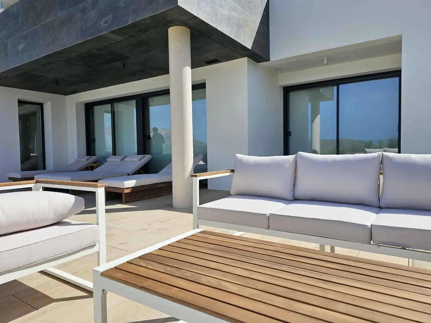 Terrasse von Wohnungen zur Miete in Pedreguer mit Klimaanlage, Heizung und Privatgarten