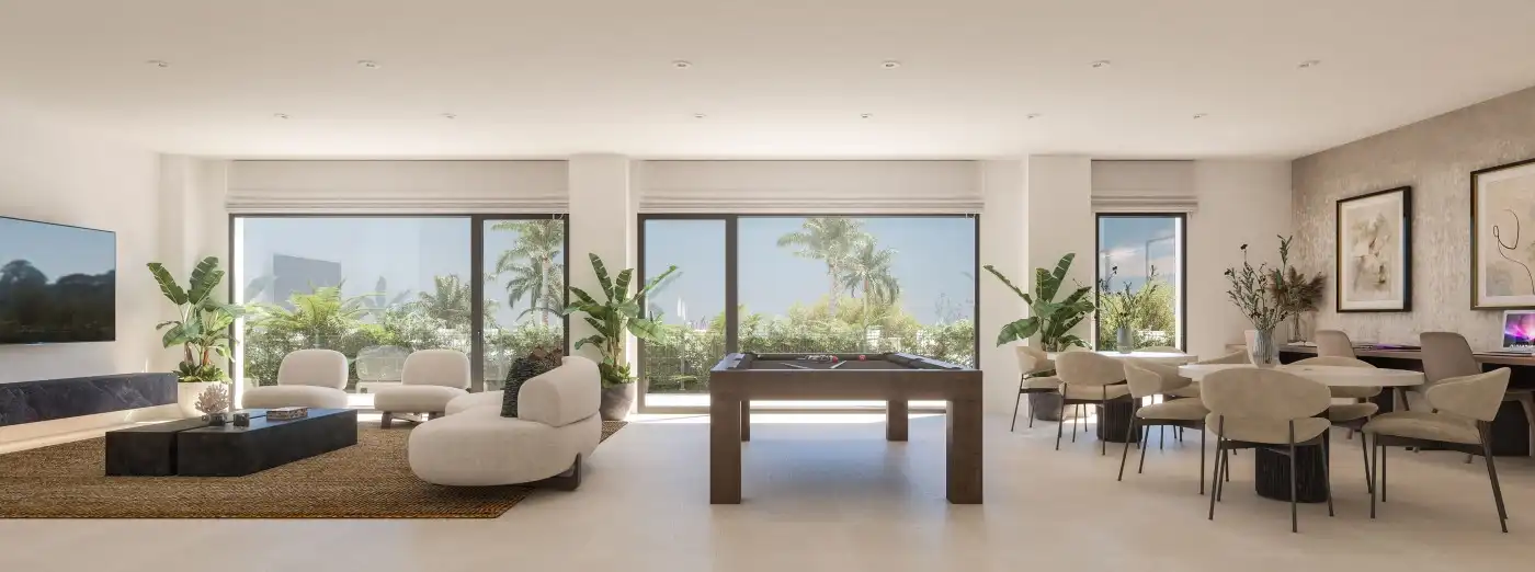 Sala de estar de Apartamento en venta en Marbella con Aire acondicionado, Piscina y Amueblado