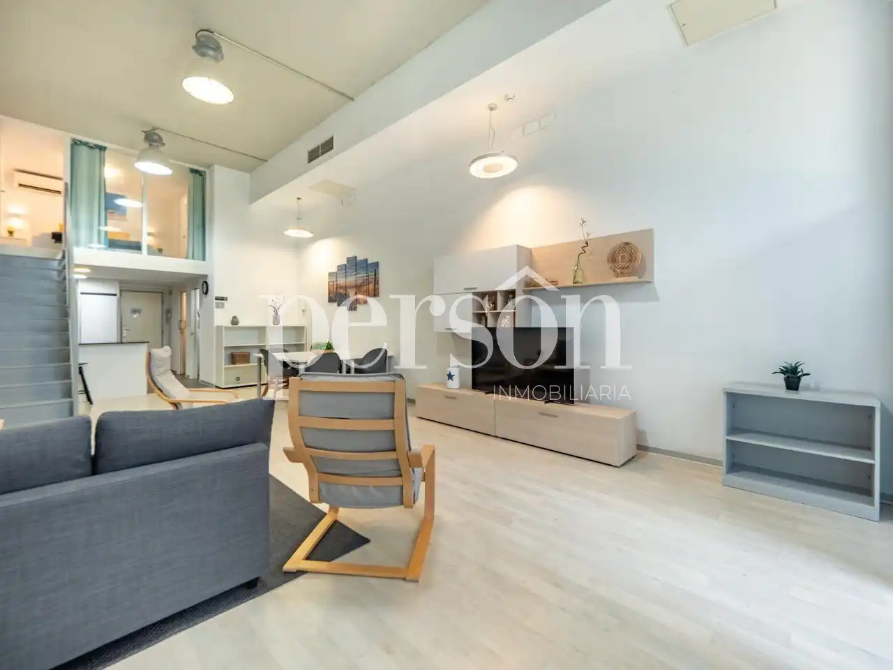 Sala d'estar de Loft de lloguer en Valencia amb Aire condicionat, Calefacció i Terrassa