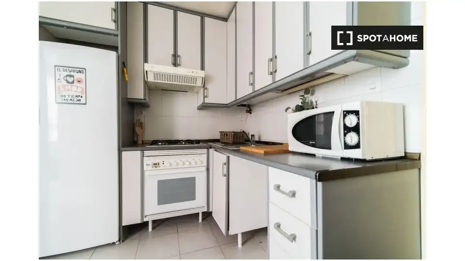 Kitchen of Flat for share in Madrid  with Air Conditioner, Heating and Furnished