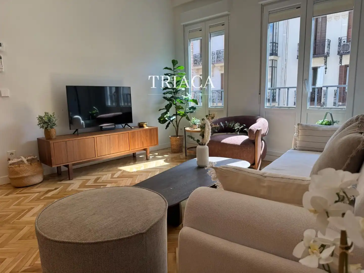 Sala d'estar de Pis de lloguer en Madrid amb Aire condicionat, Calefacció i Terrassa